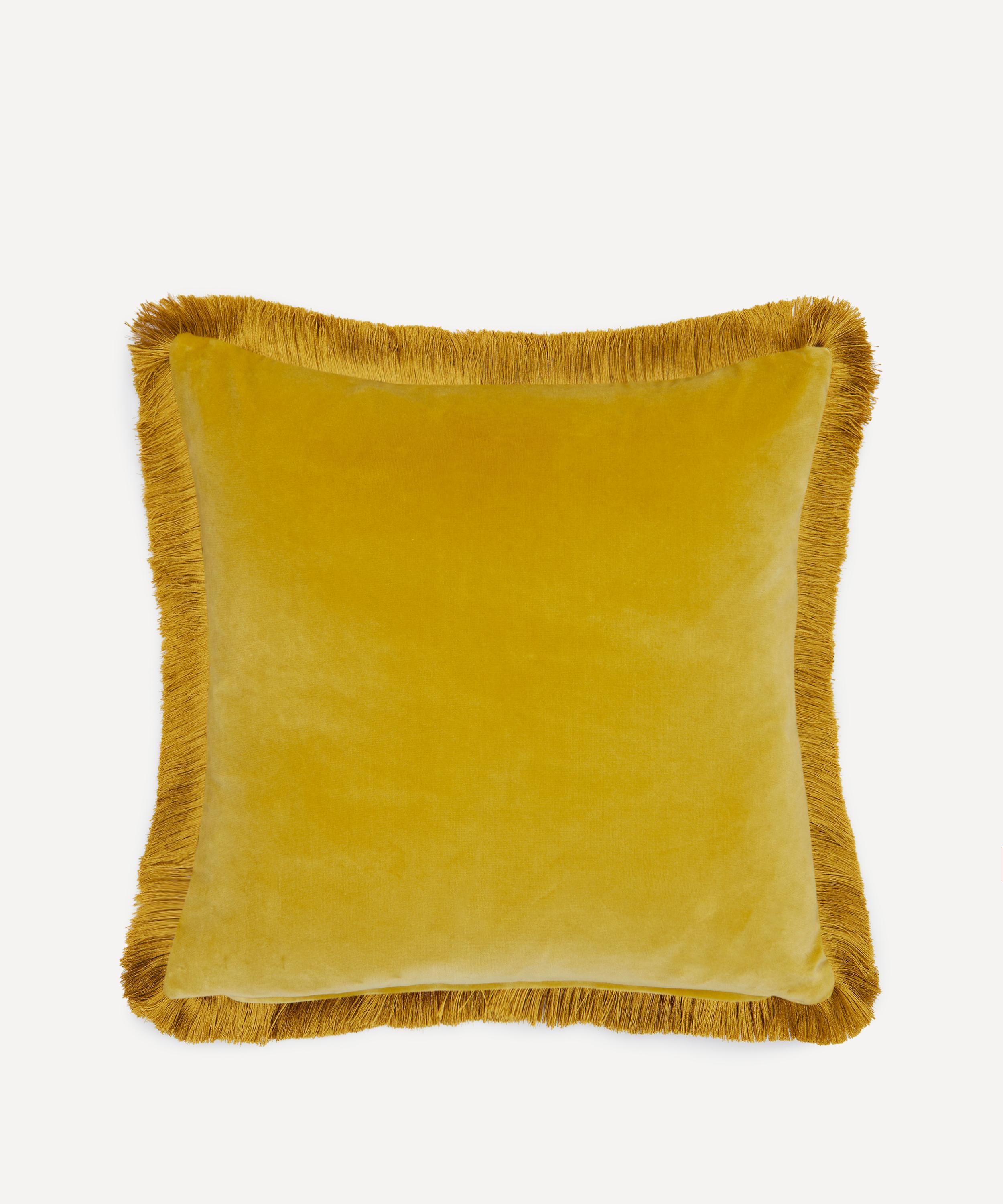 Liberty - Rose Branch Velvet Fringed Cushion image number 1