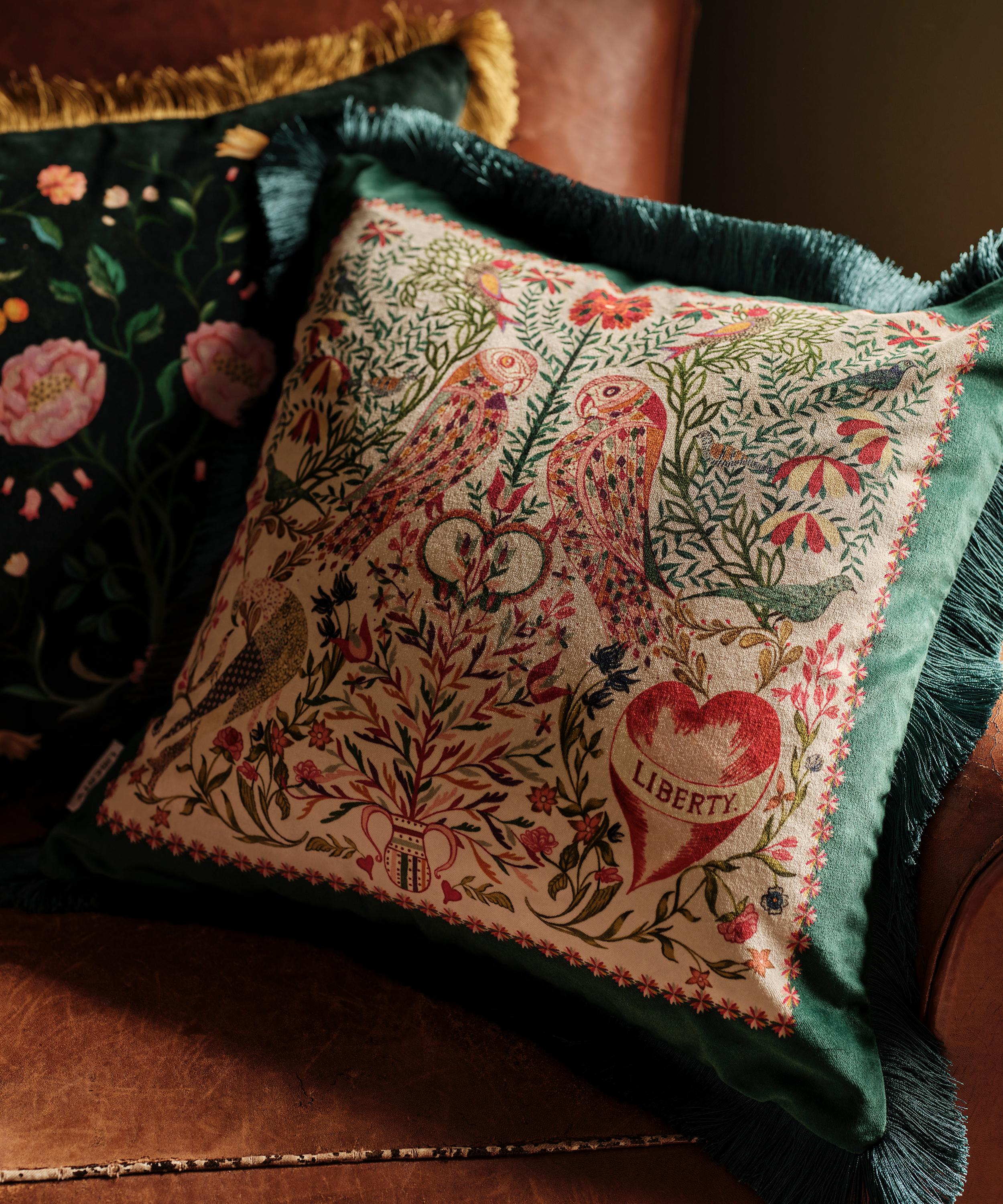 Liberty - Stolen Hearts Velvet Fringed Cushion image number 3