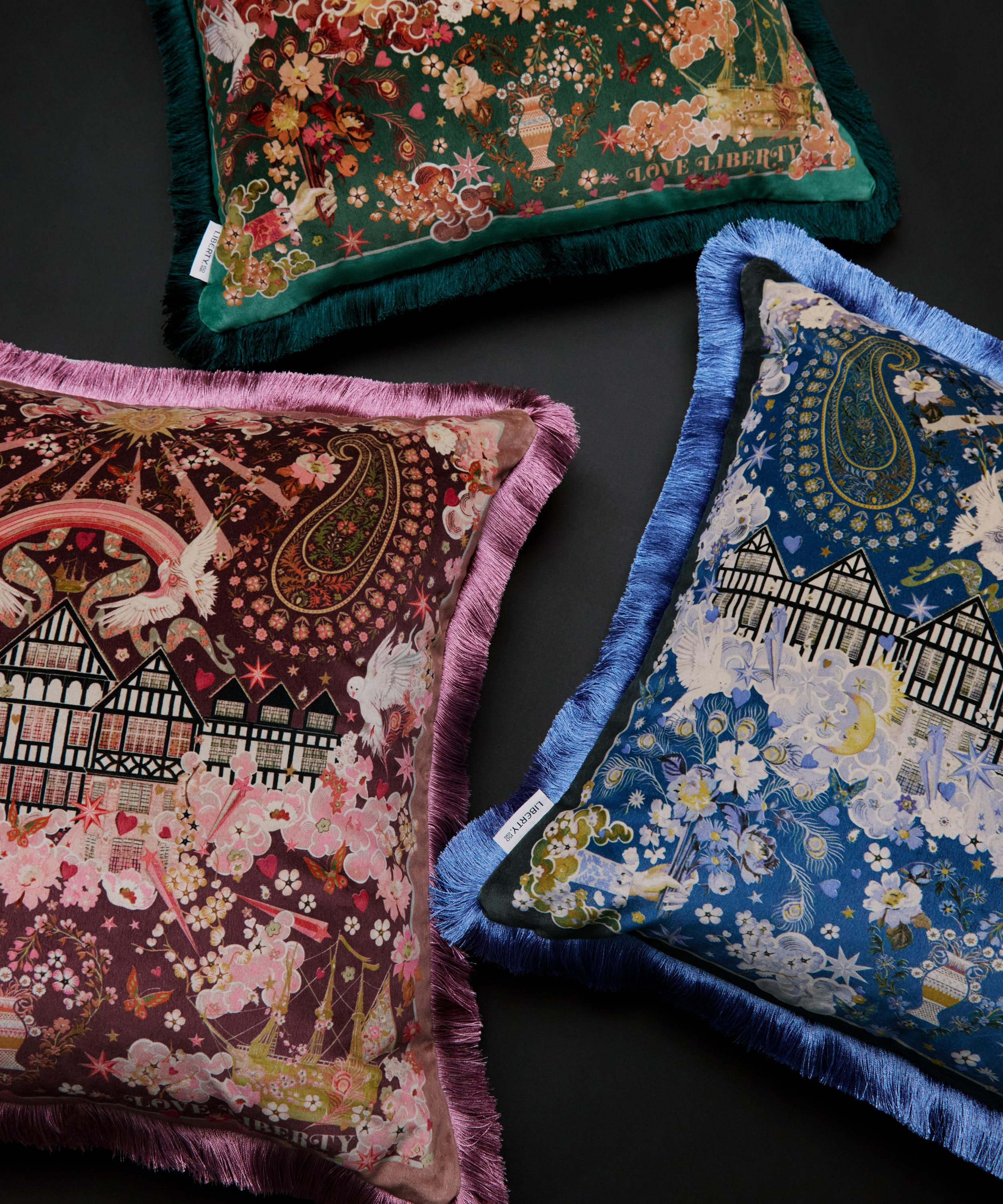 Liberty - Love Liberty Velvet Fringed Cushion image number 1