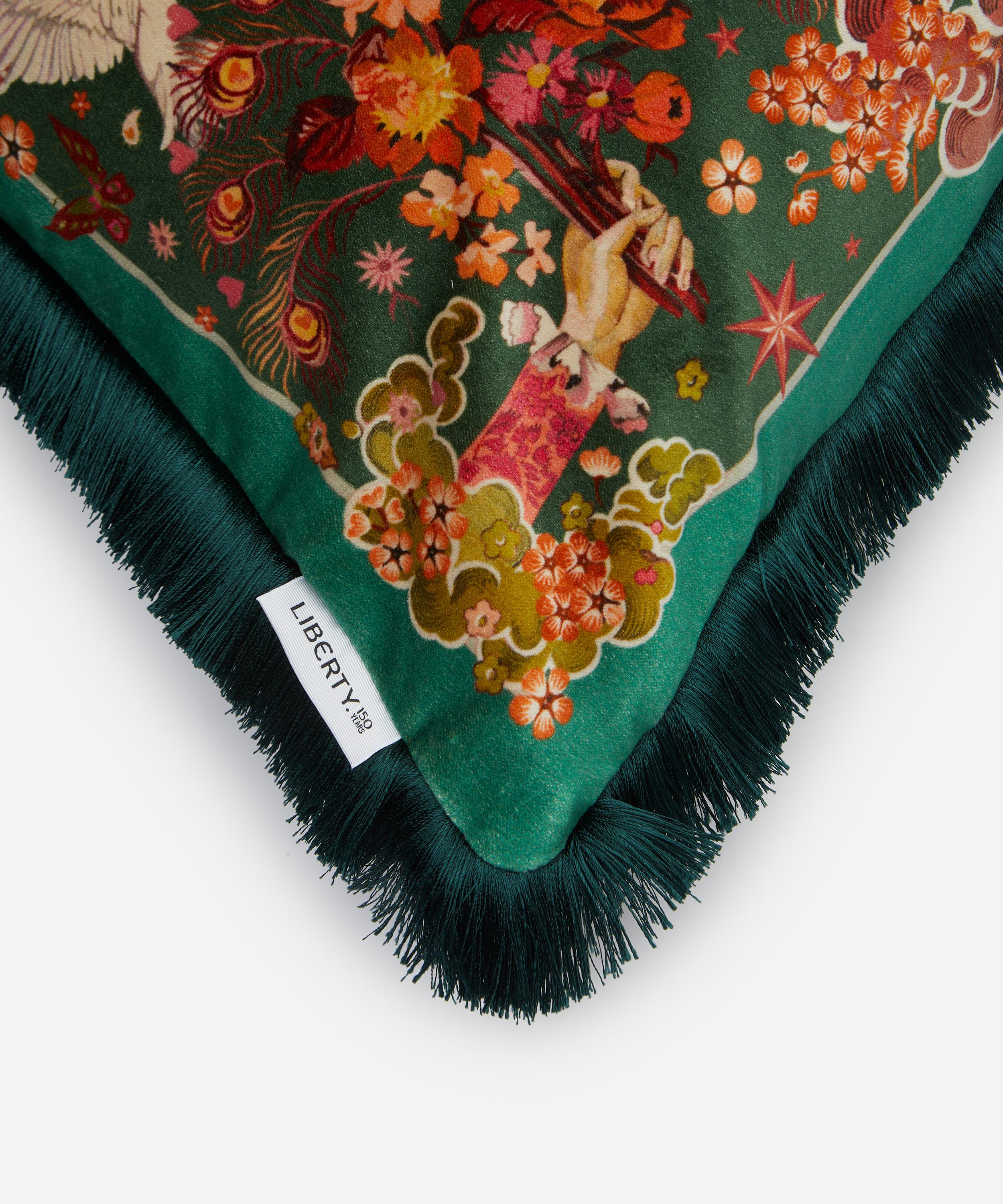 Liberty - Love Liberty Velvet Fringed Cushion image number 2