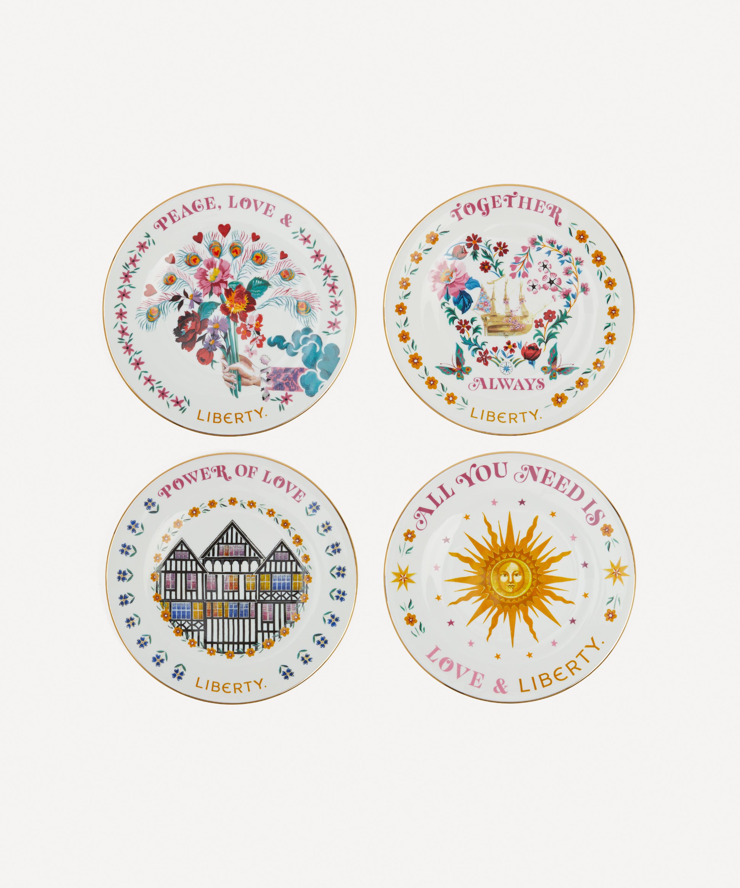 Liberty - Peace Love and Liberty Dessert Plates Set of Four