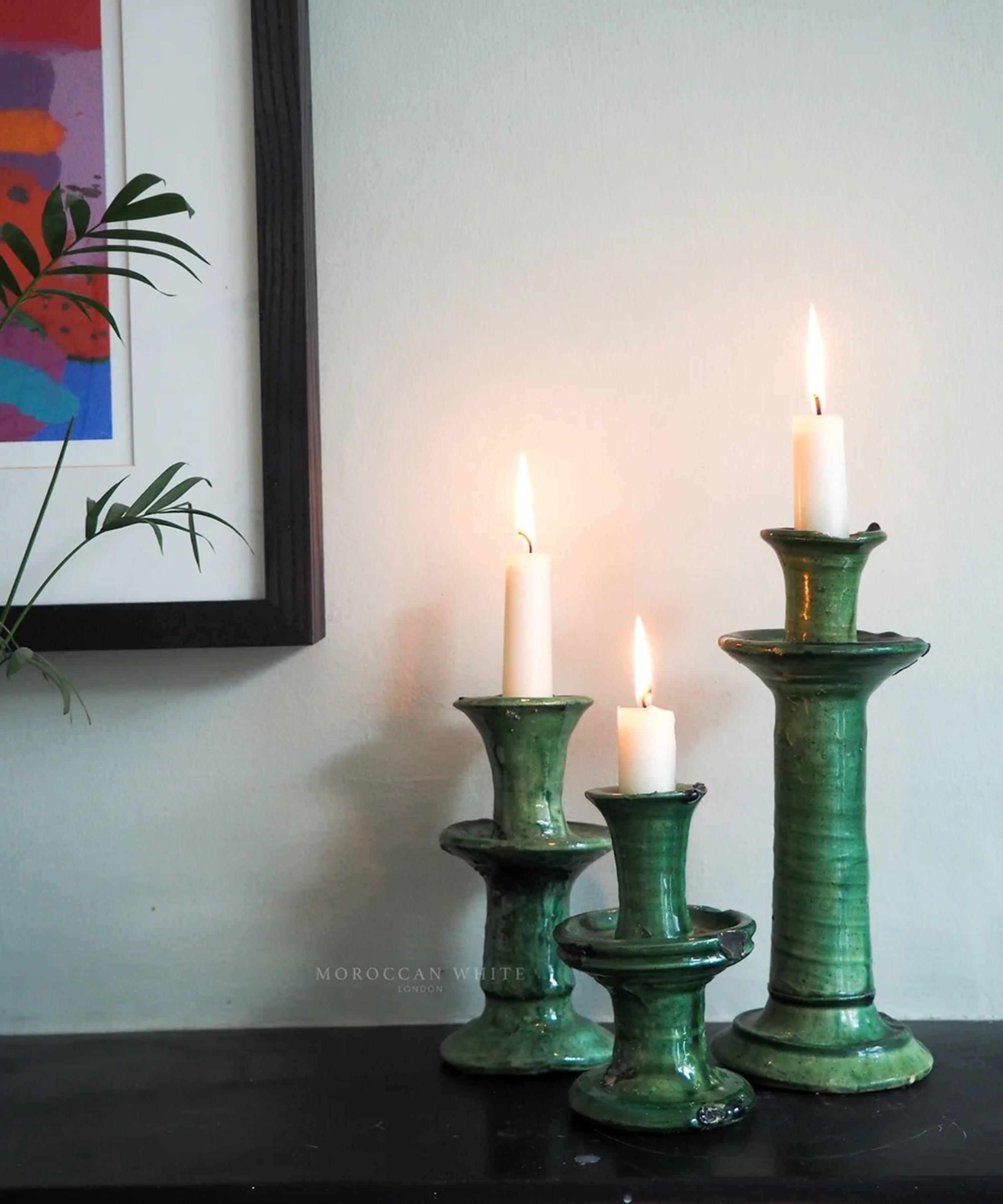 Moroccan White - Tamegroute Medium Candleholder image number 1