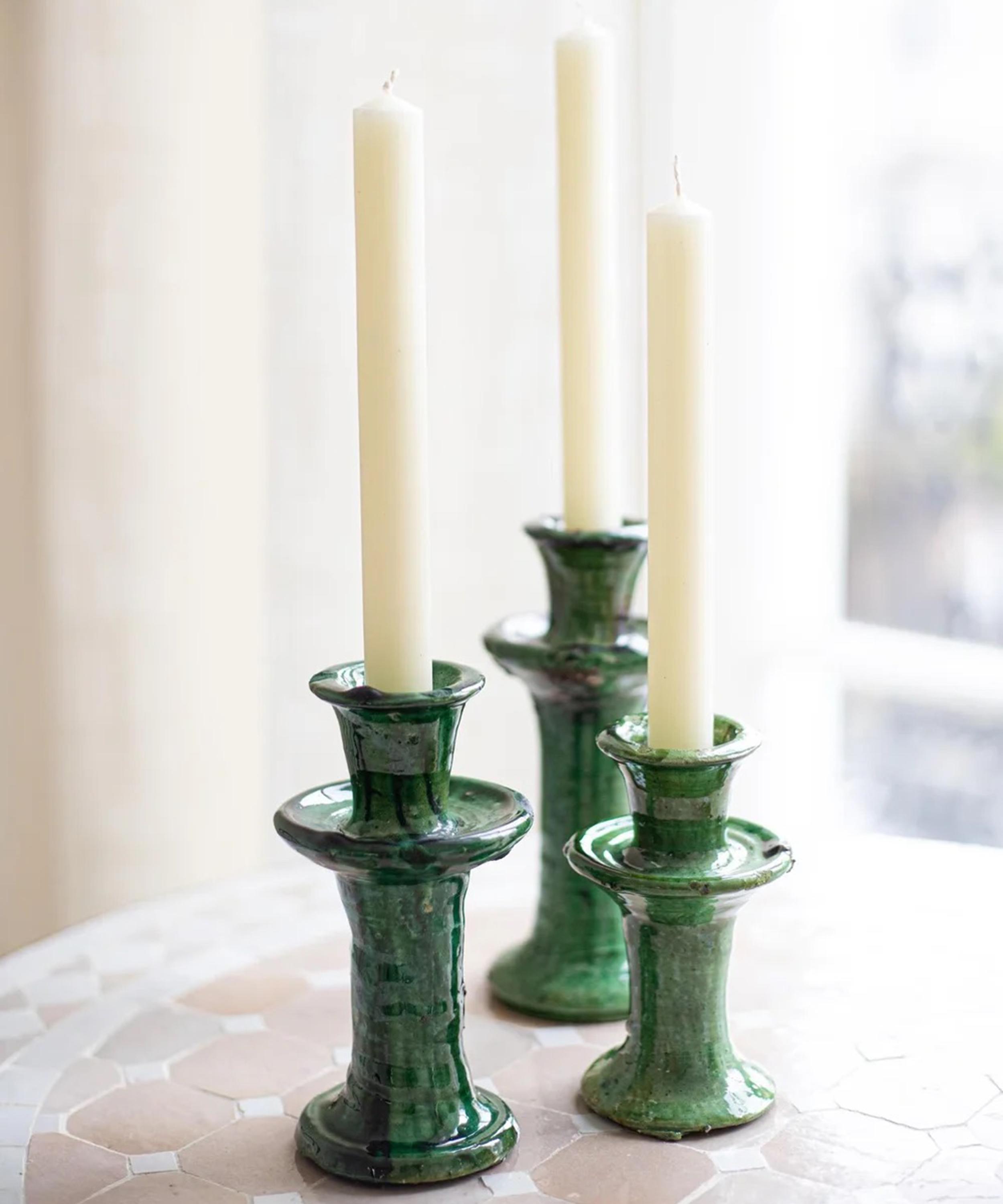 Moroccan White - Tamegroute Medium Candleholder image number 2