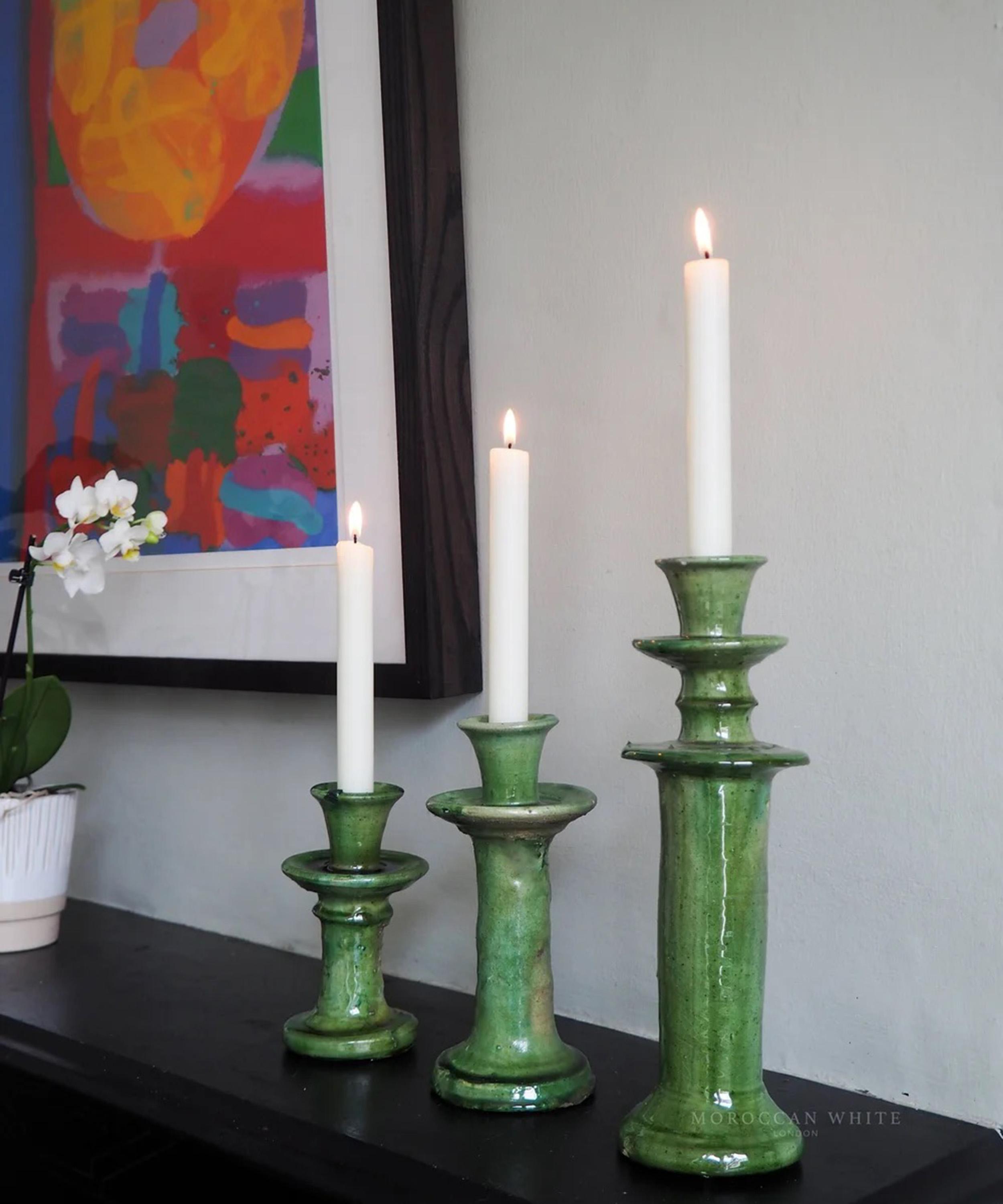 Moroccan White - Tamegroute Large Candleholder image number 3