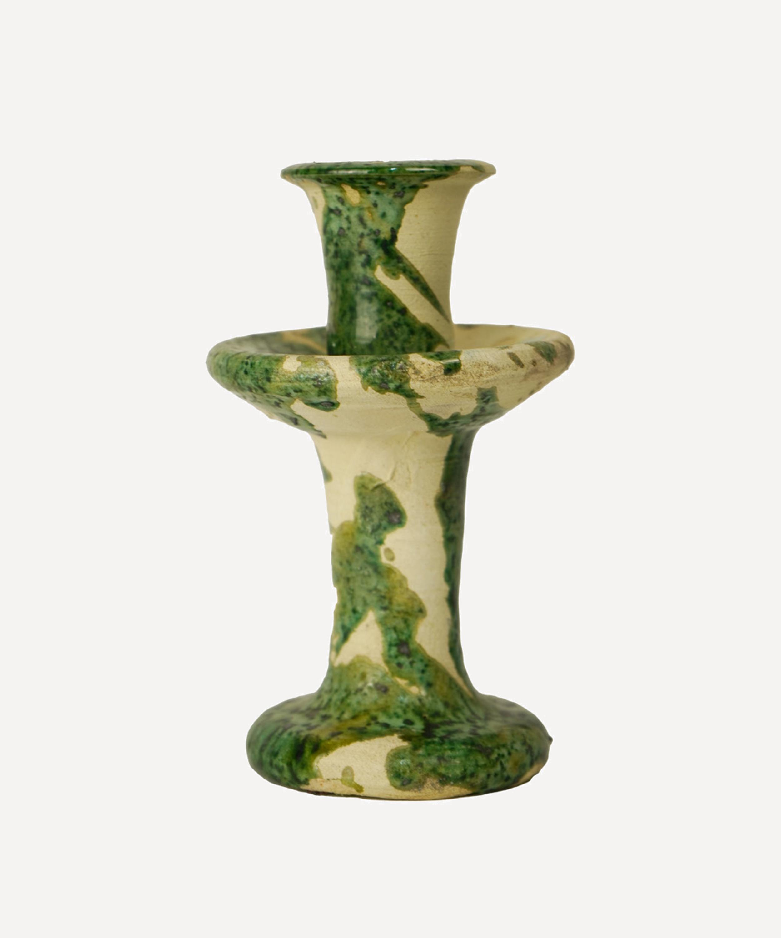 Moroccan White - Splatter Tamegroute Small Candleholder