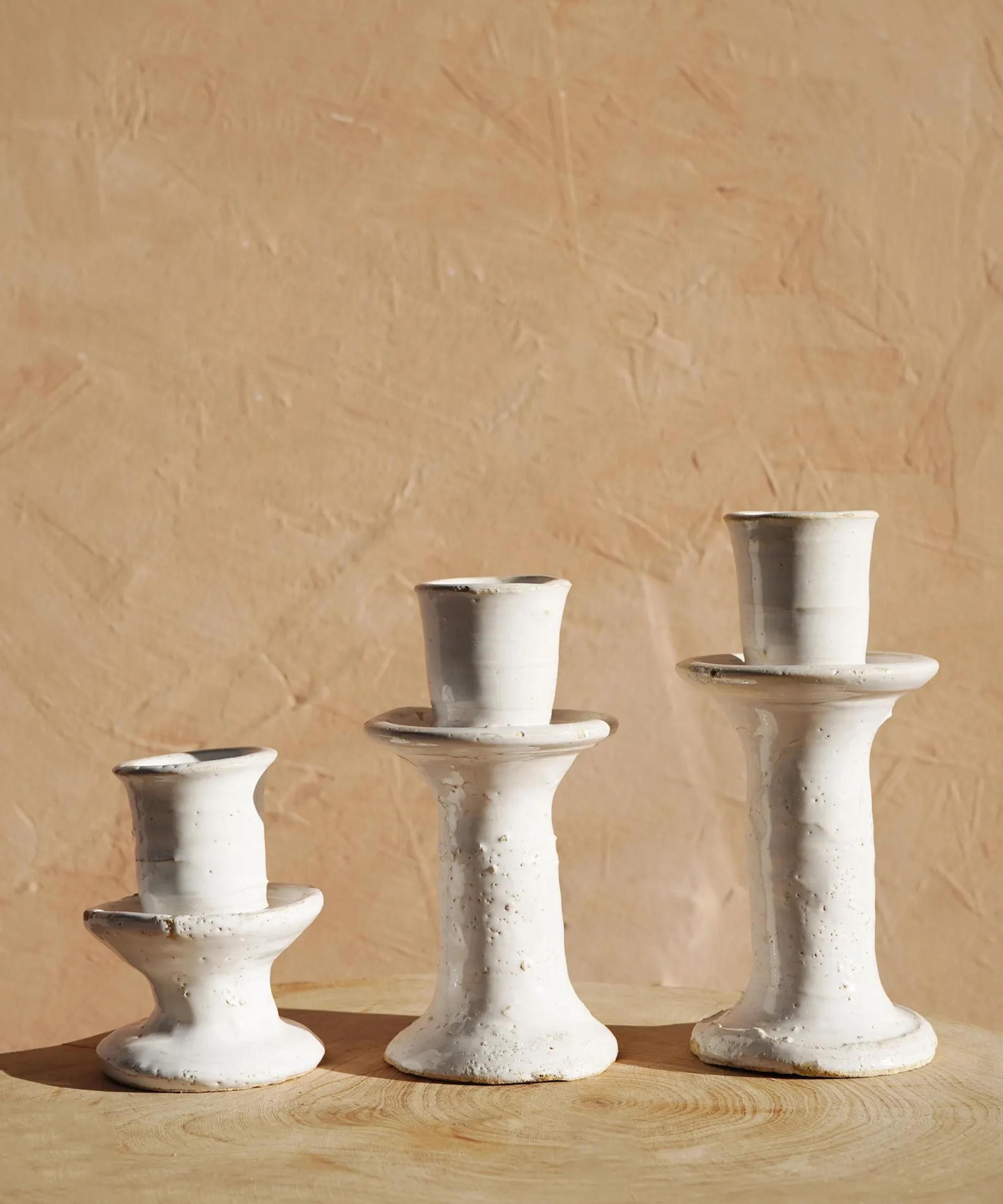 Moroccan White - Rustic Small Candleholder image number 1