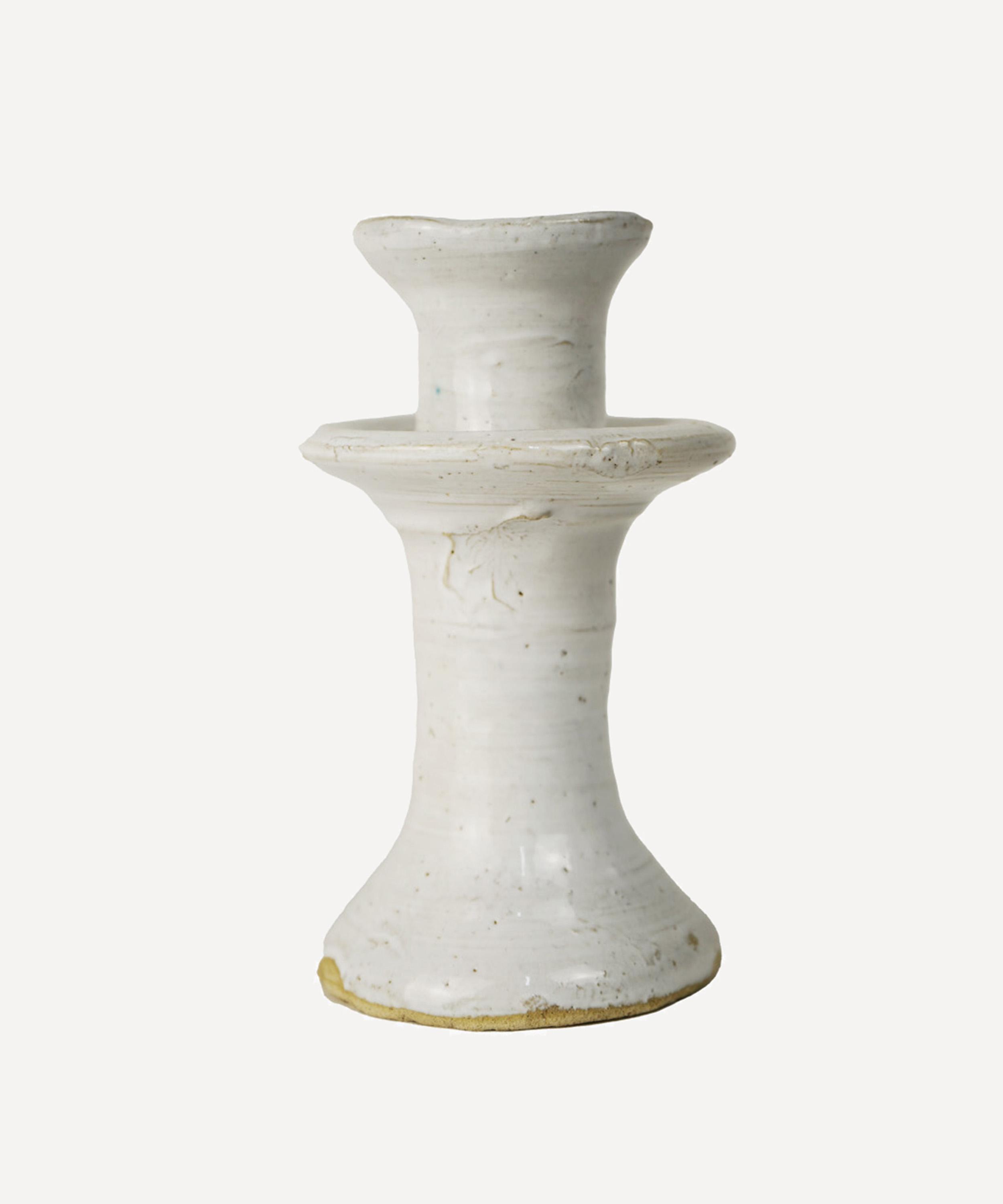 Moroccan White - Rustic Medium Candleholder