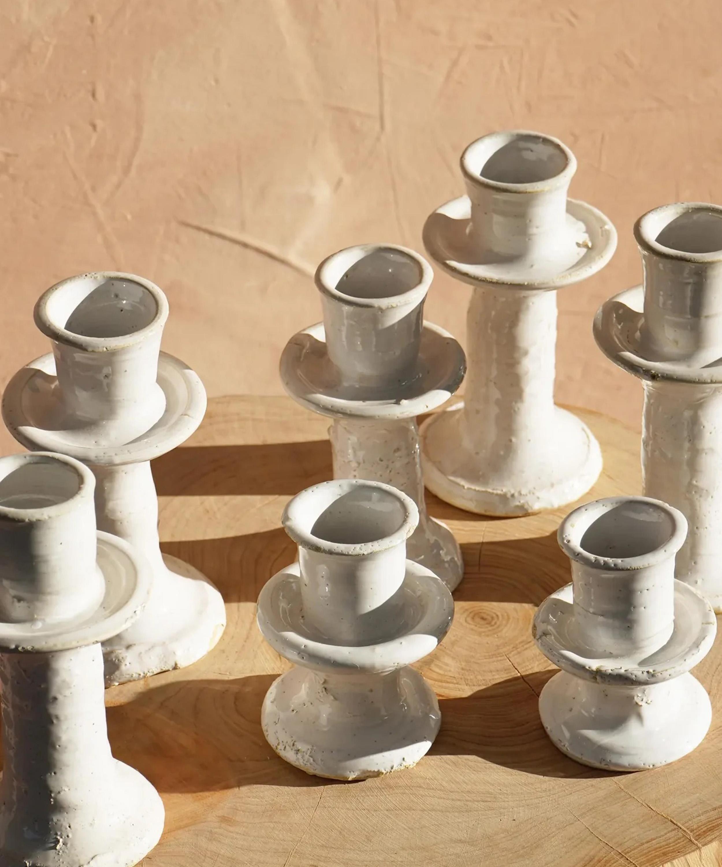 Moroccan White - Rustic Medium Candleholder image number 2