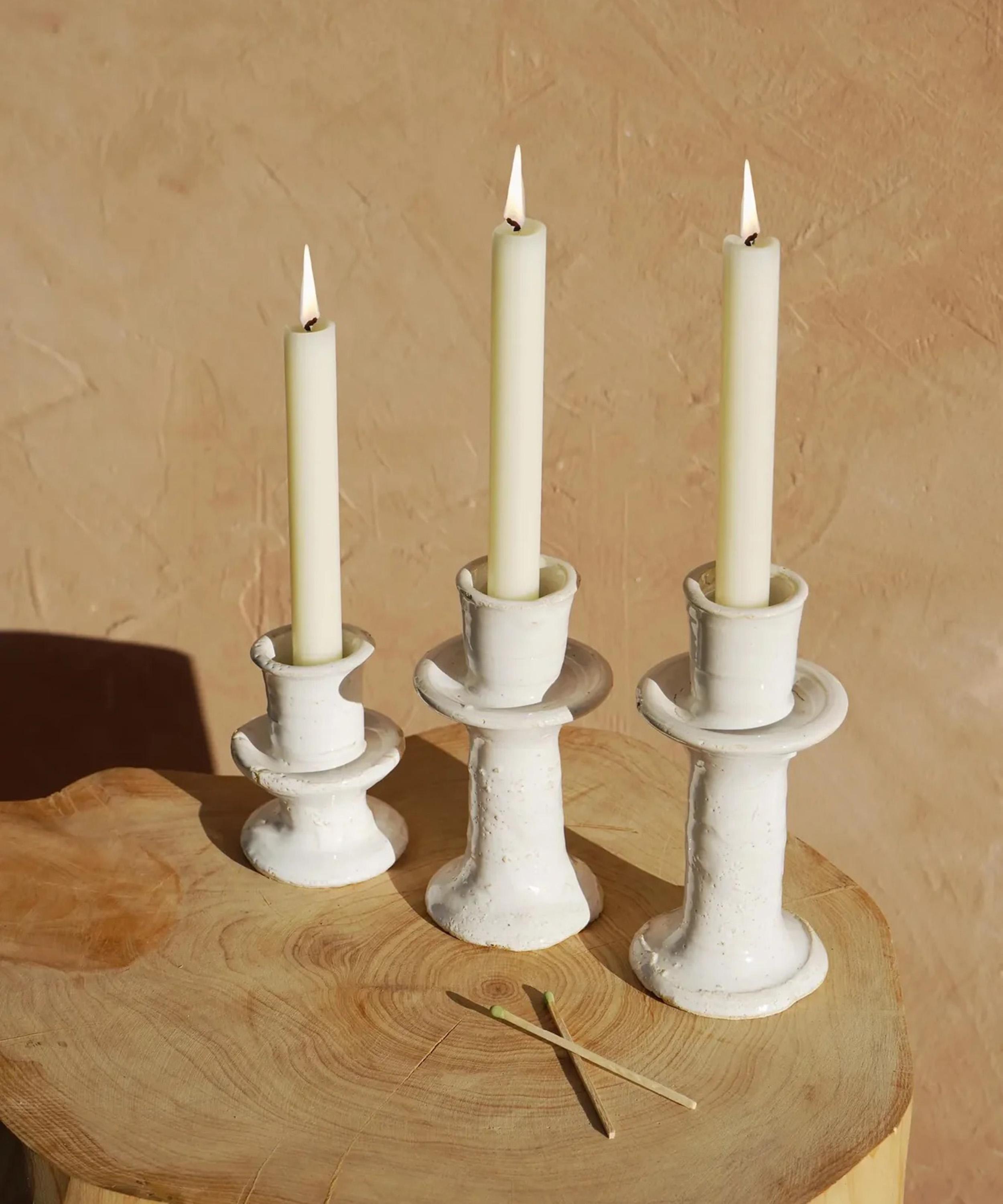 Moroccan White - Rustic Medium Candleholder image number 3