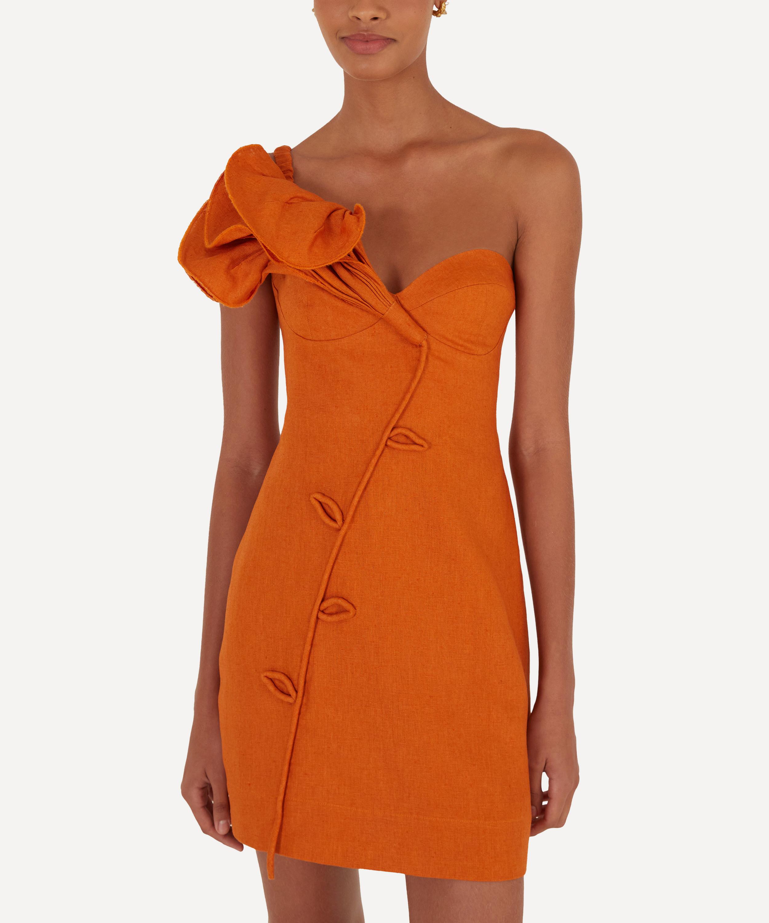 FARM Rio - Orange Flower Linen Mini Dress