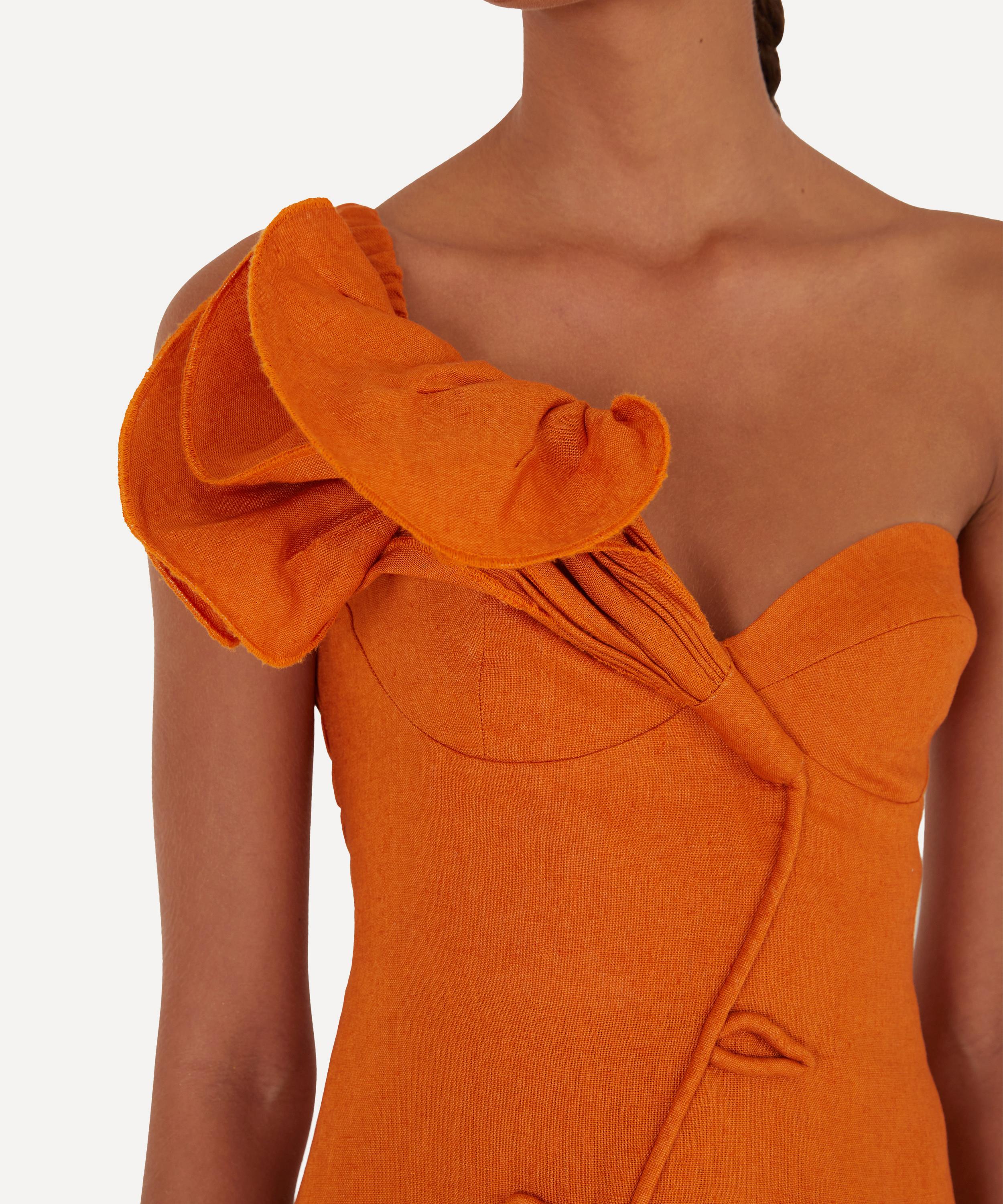 FARM Rio - Orange Flower Linen Mini Dress image number 1