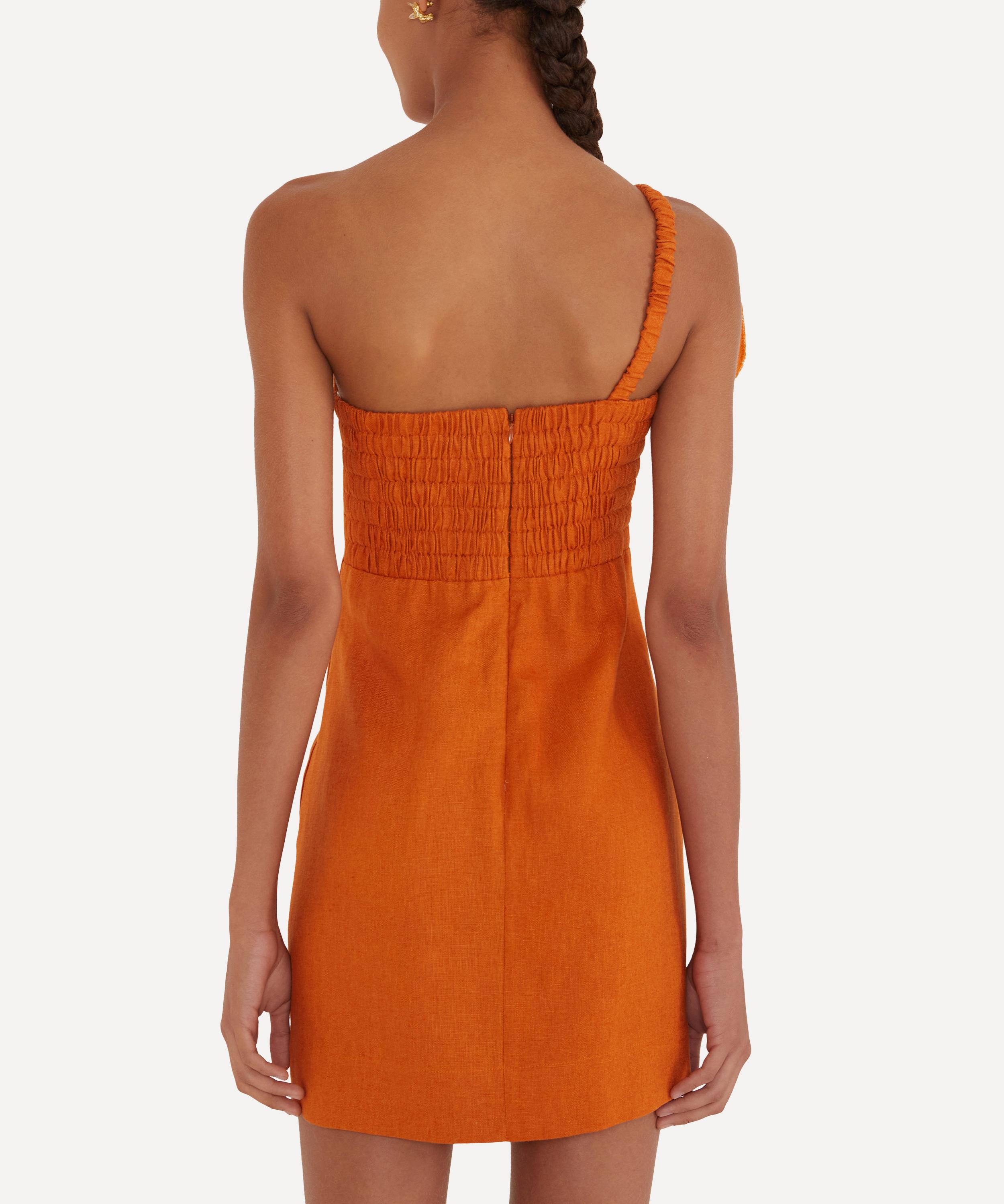 FARM Rio - Orange Flower Linen Mini Dress image number 2