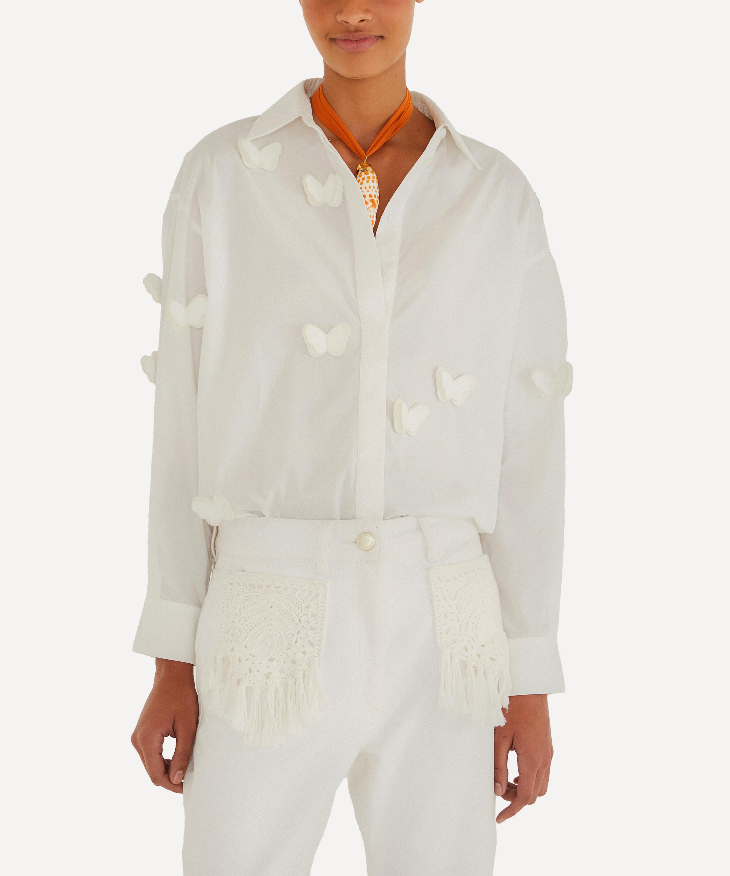 FARM Rio - Off-White Butterflies Blouse image number 1