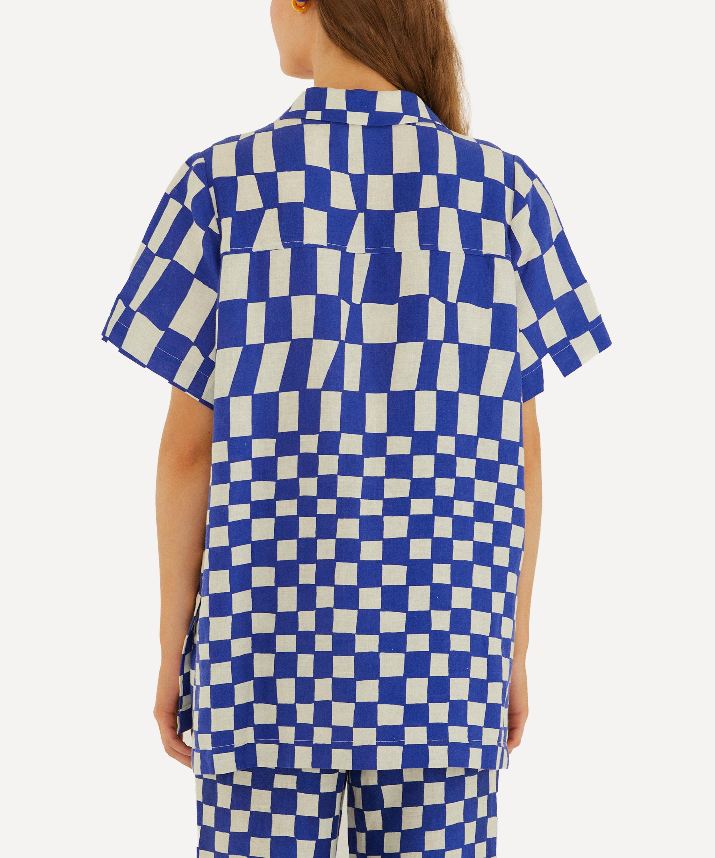FARM Rio - Dream Checkered Blue Short-Sleeve Shirt image number 2