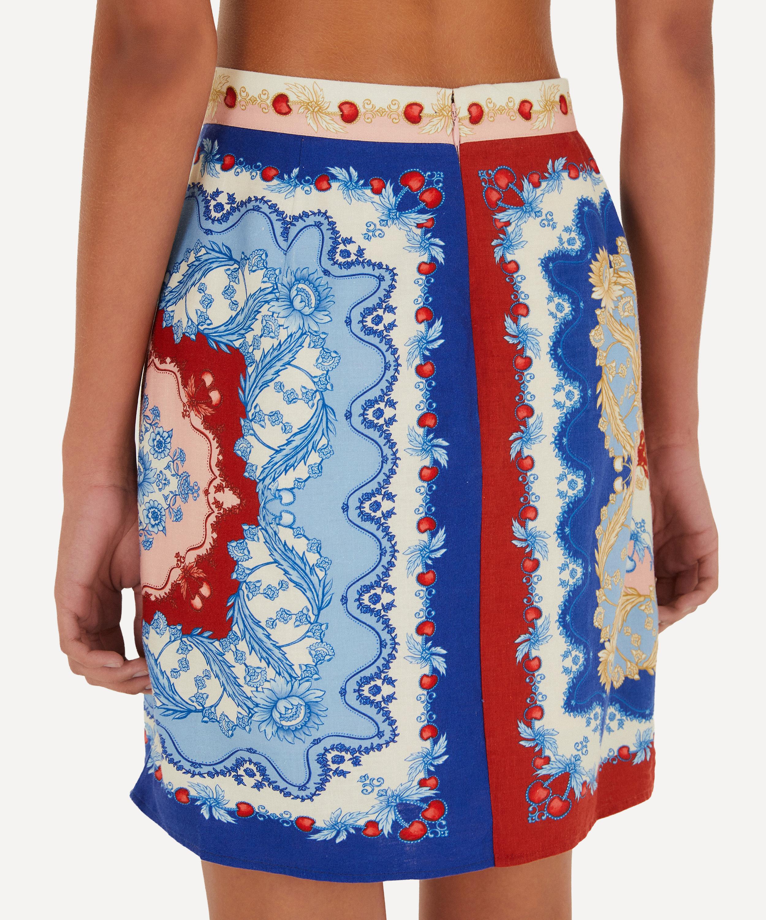 FARM Rio - Mixed Cherry Royalty Scarf Mini Skirt image number 2