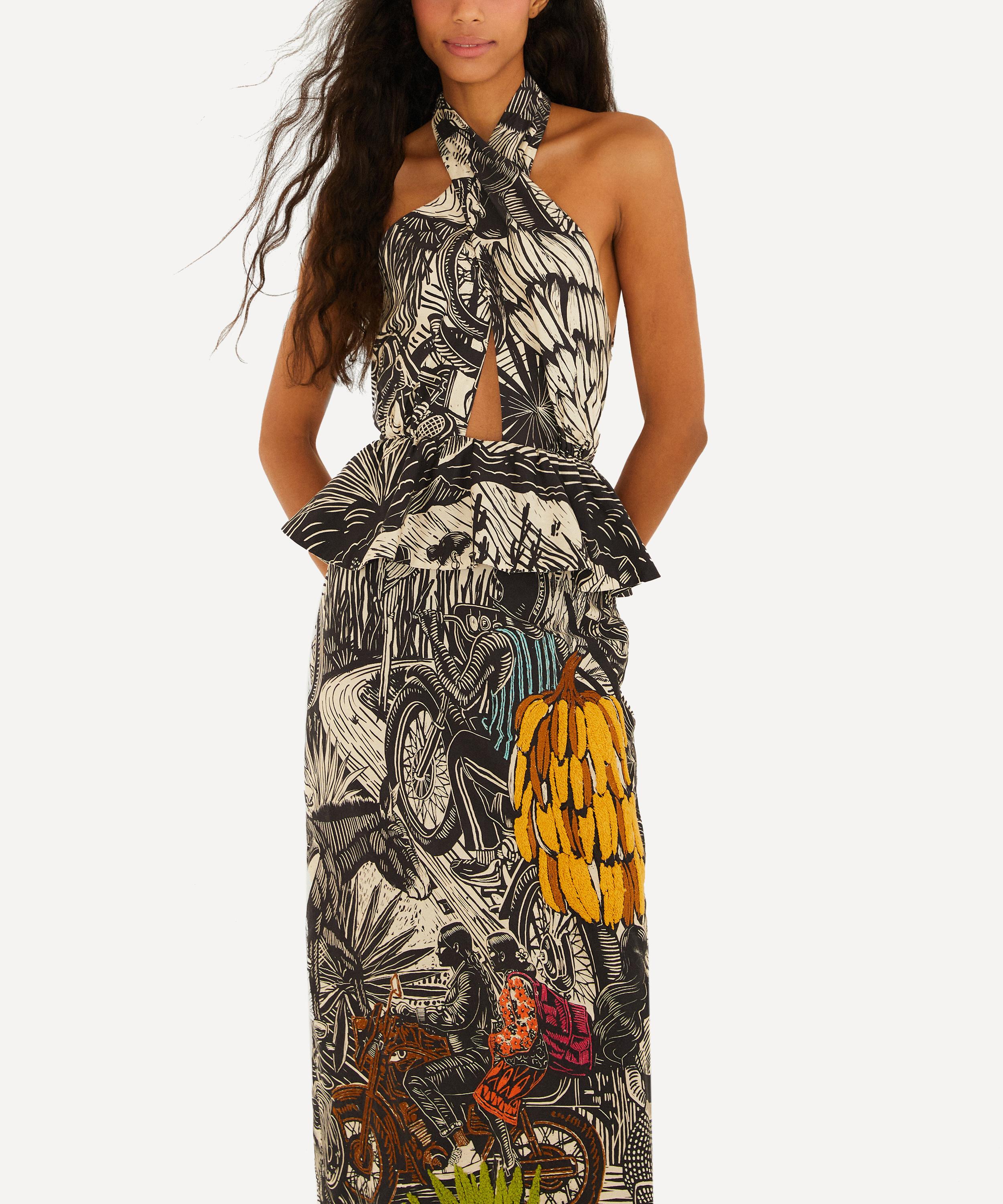 FARM Rio - Beige Ruta Embroidered Maxi Dress image number 4