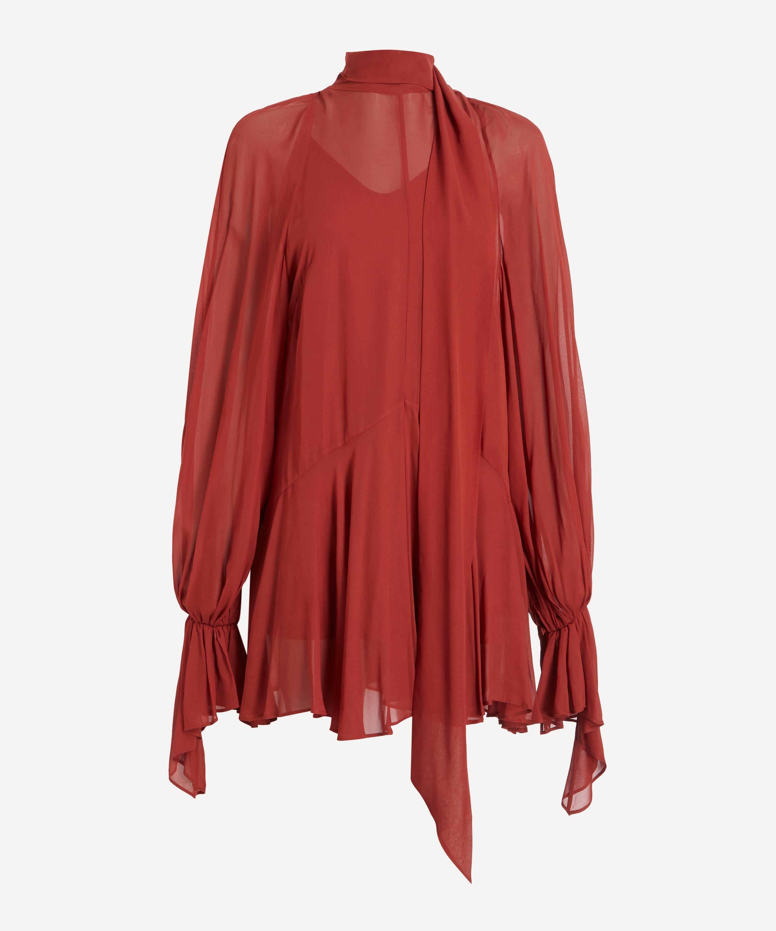 De La Vali - Casimiro Burnt Red Georgette Mini Dress image number 0