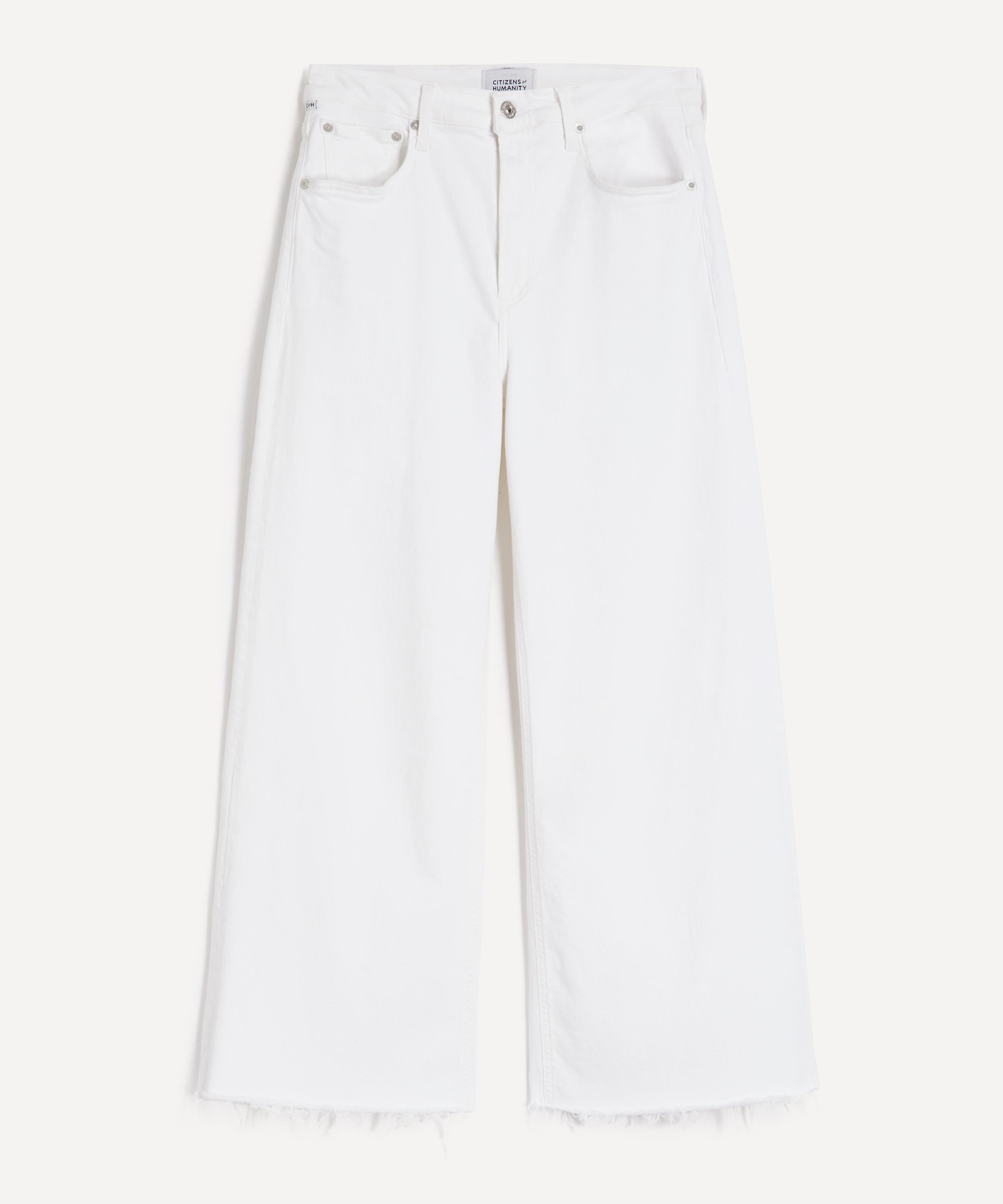 Citizens of Humanity - Lyra Wide-Leg Crop Raw Jeans in Soft White&nbsp;