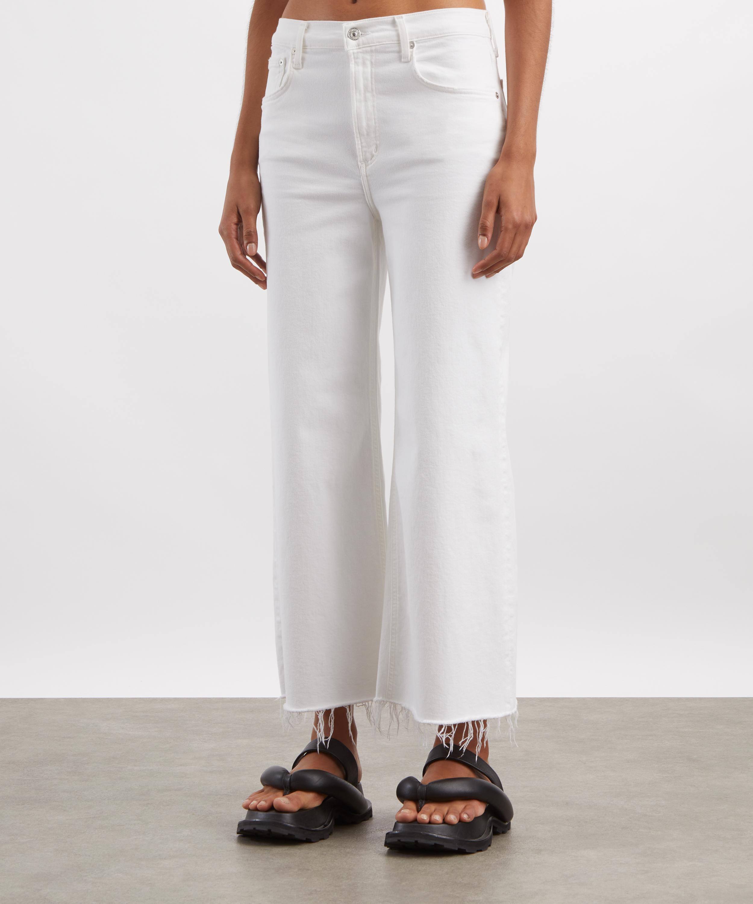 Citizens of Humanity - Lyra Wide-Leg Crop Raw Jeans in Soft White&nbsp; image number 2