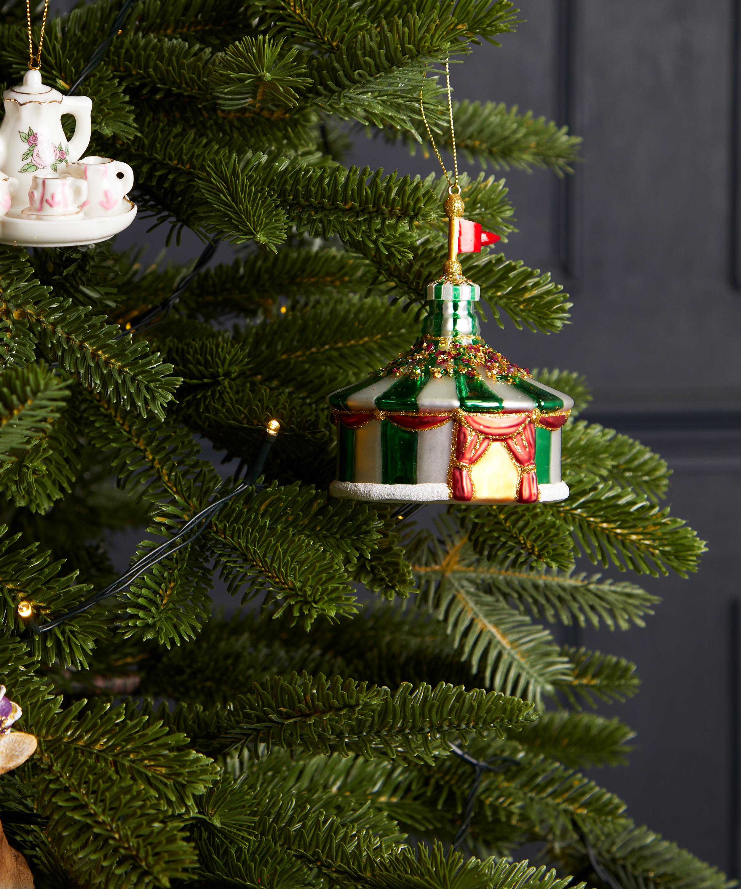 Christmas - Green Carnival Tent Glass Ornament image number 1