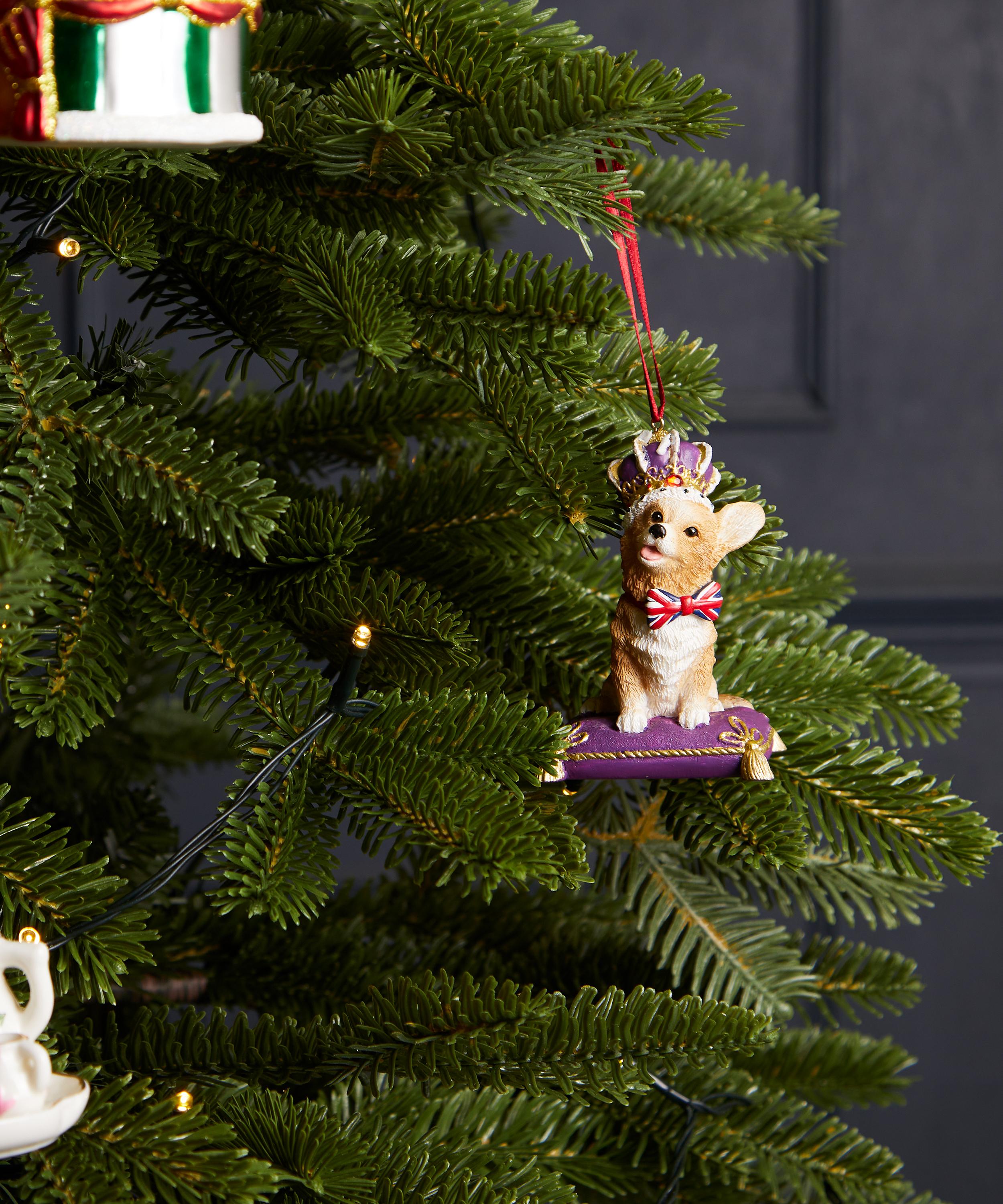 Christmas - Queen's Corgi on a Pillow Ornament image number 1