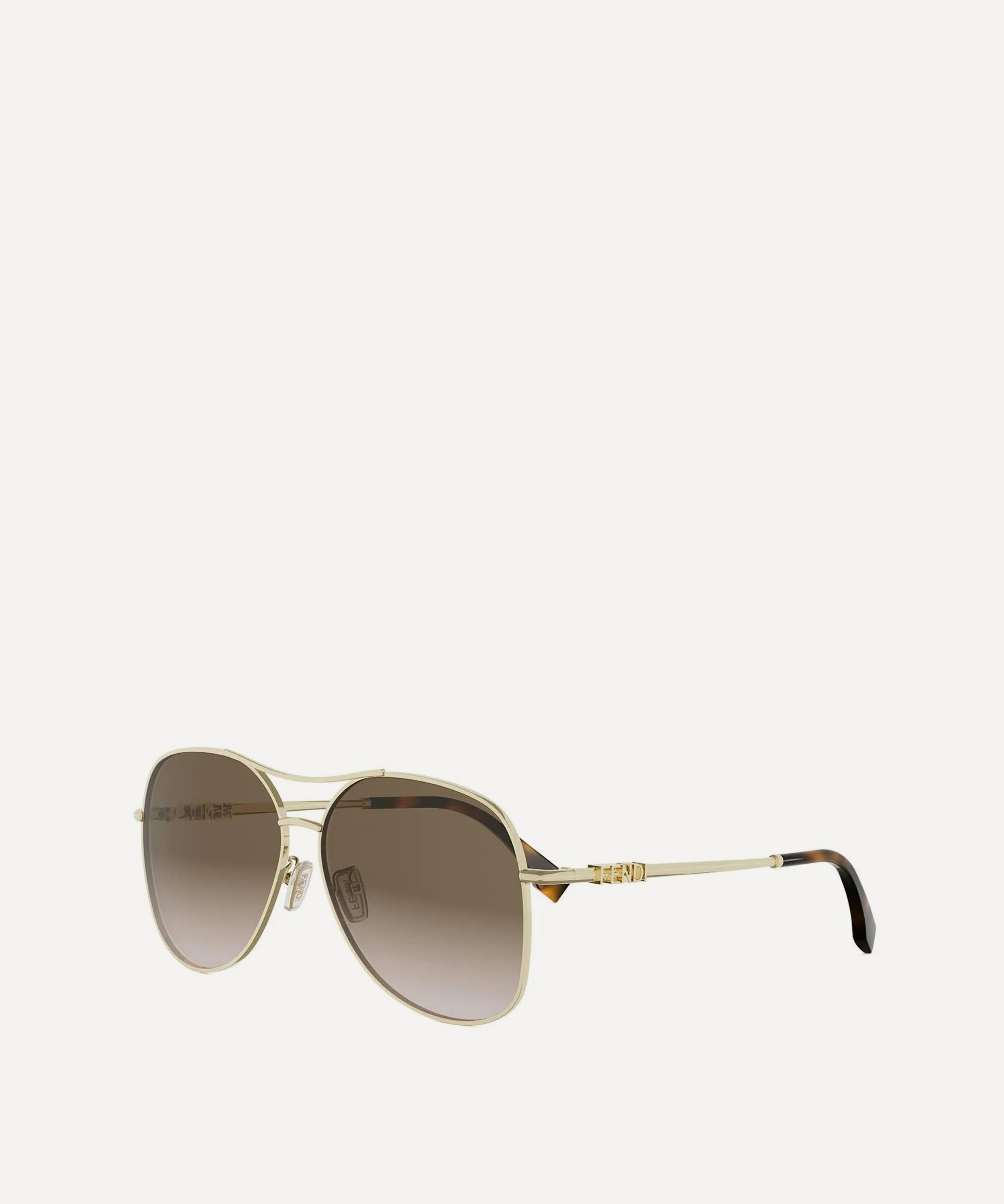 Fendi - Fendigraphy Yellow Pilot Sunglasses image number 1