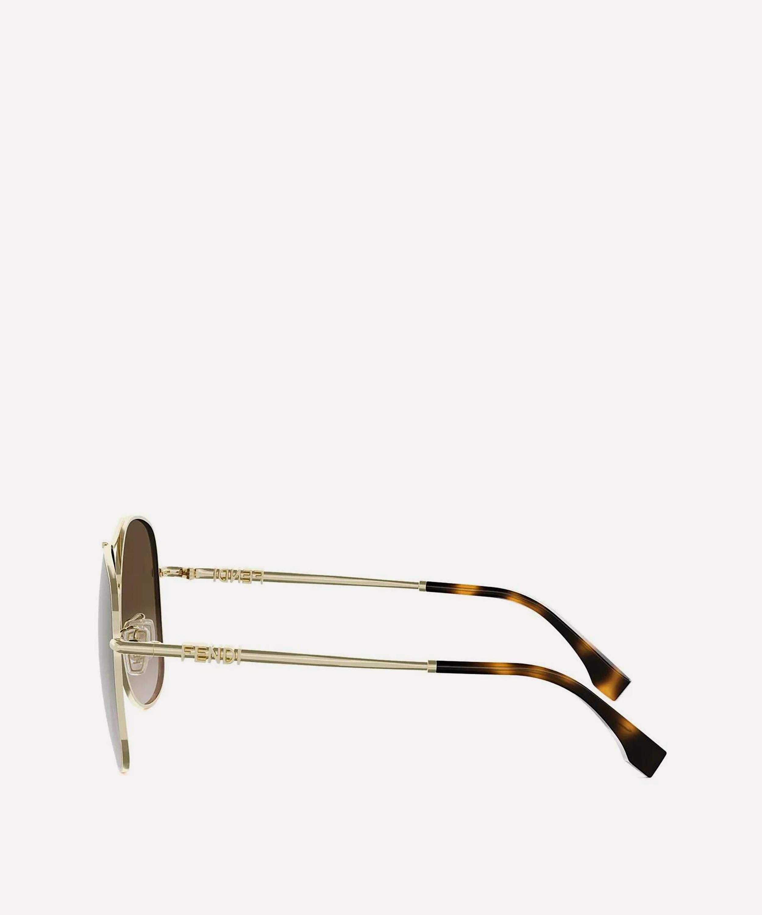 Fendi - Fendigraphy Yellow Pilot Sunglasses image number 2