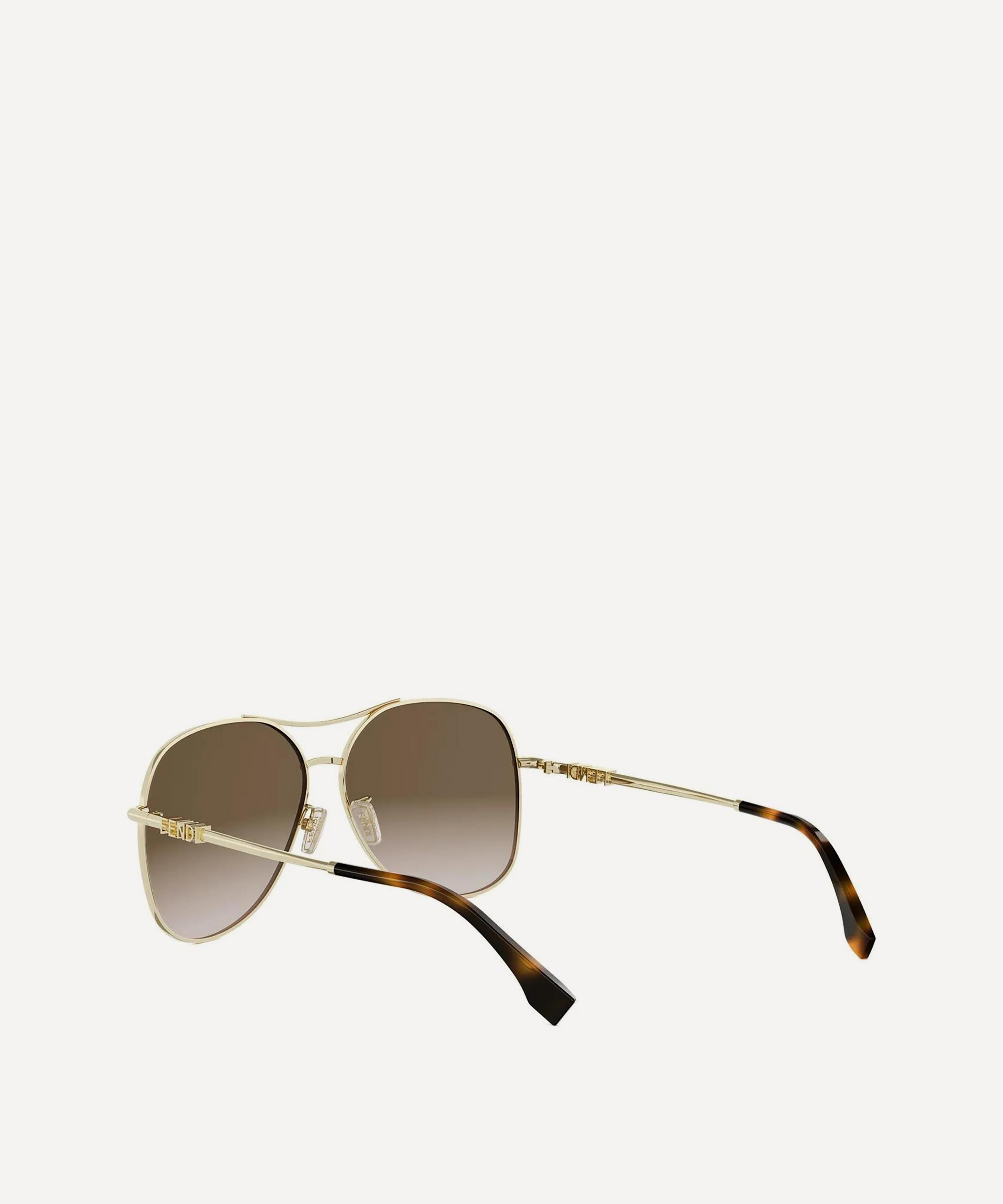 Fendi - Fendigraphy Yellow Pilot Sunglasses image number 3