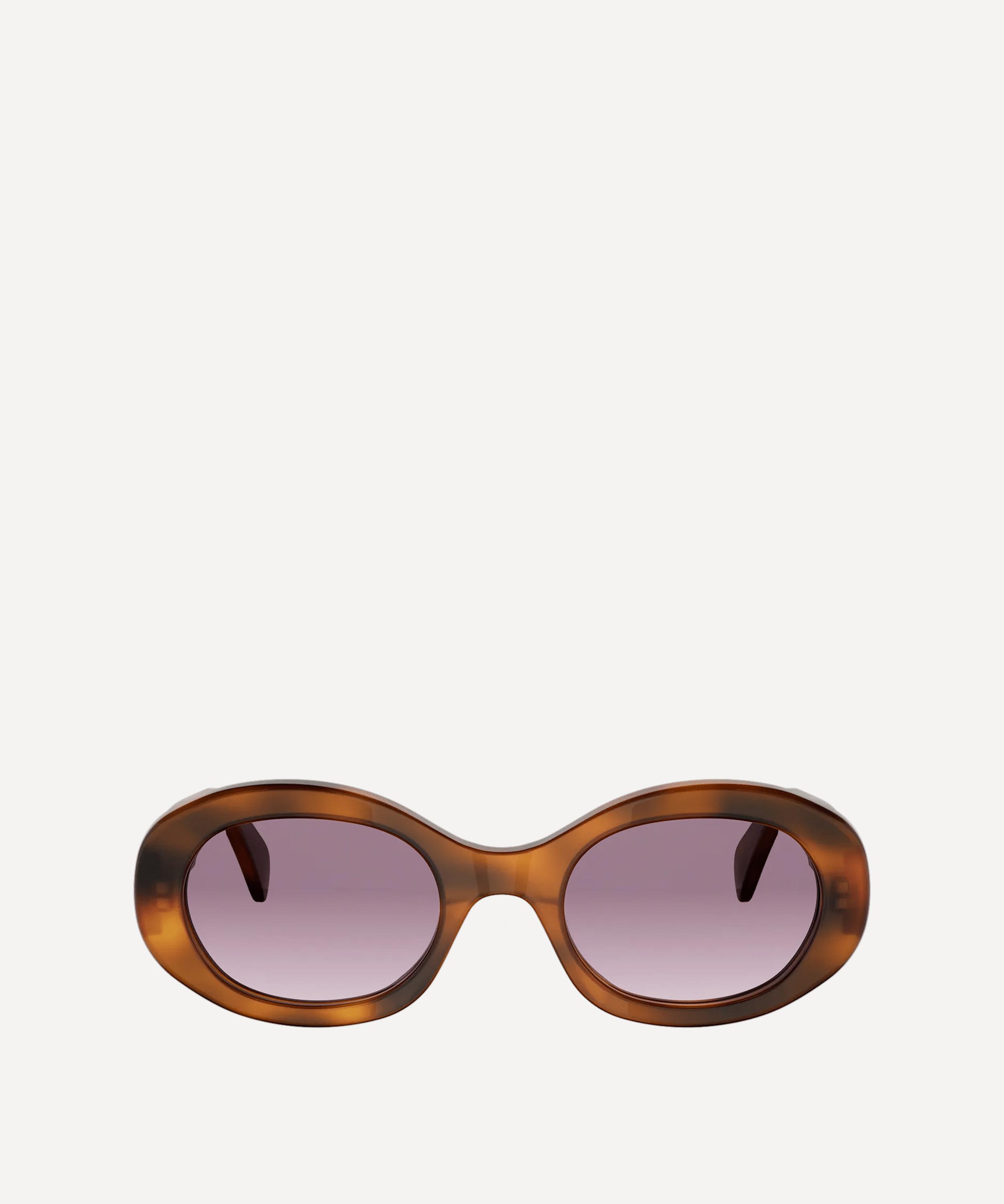Celine - Triomphe Havana Oval Sunglasses