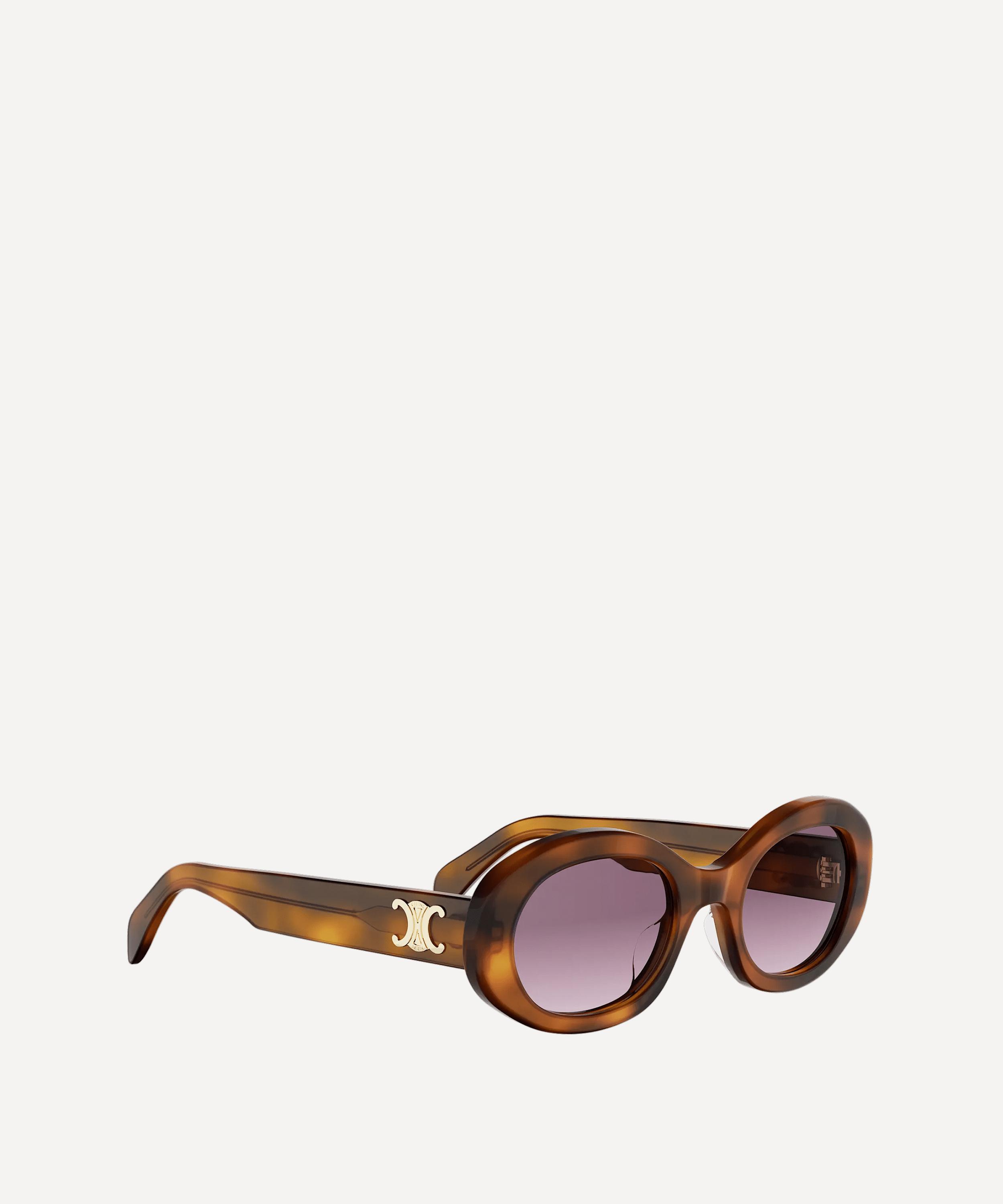 Celine - Triomphe Havana Oval Sunglasses image number 1