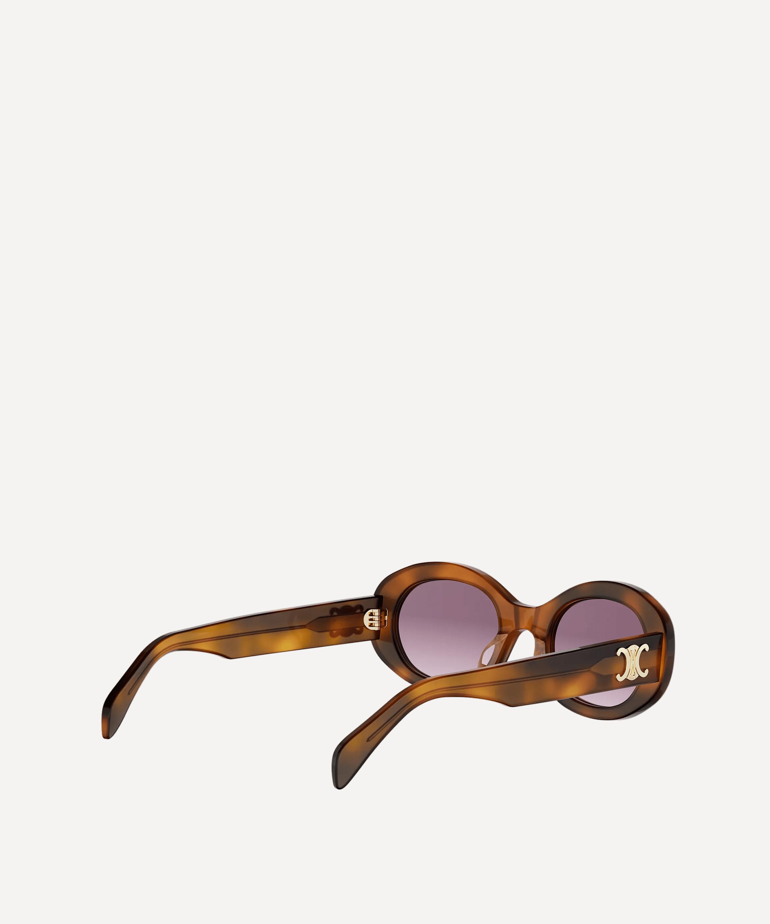 Celine - Triomphe Havana Oval Sunglasses image number 3