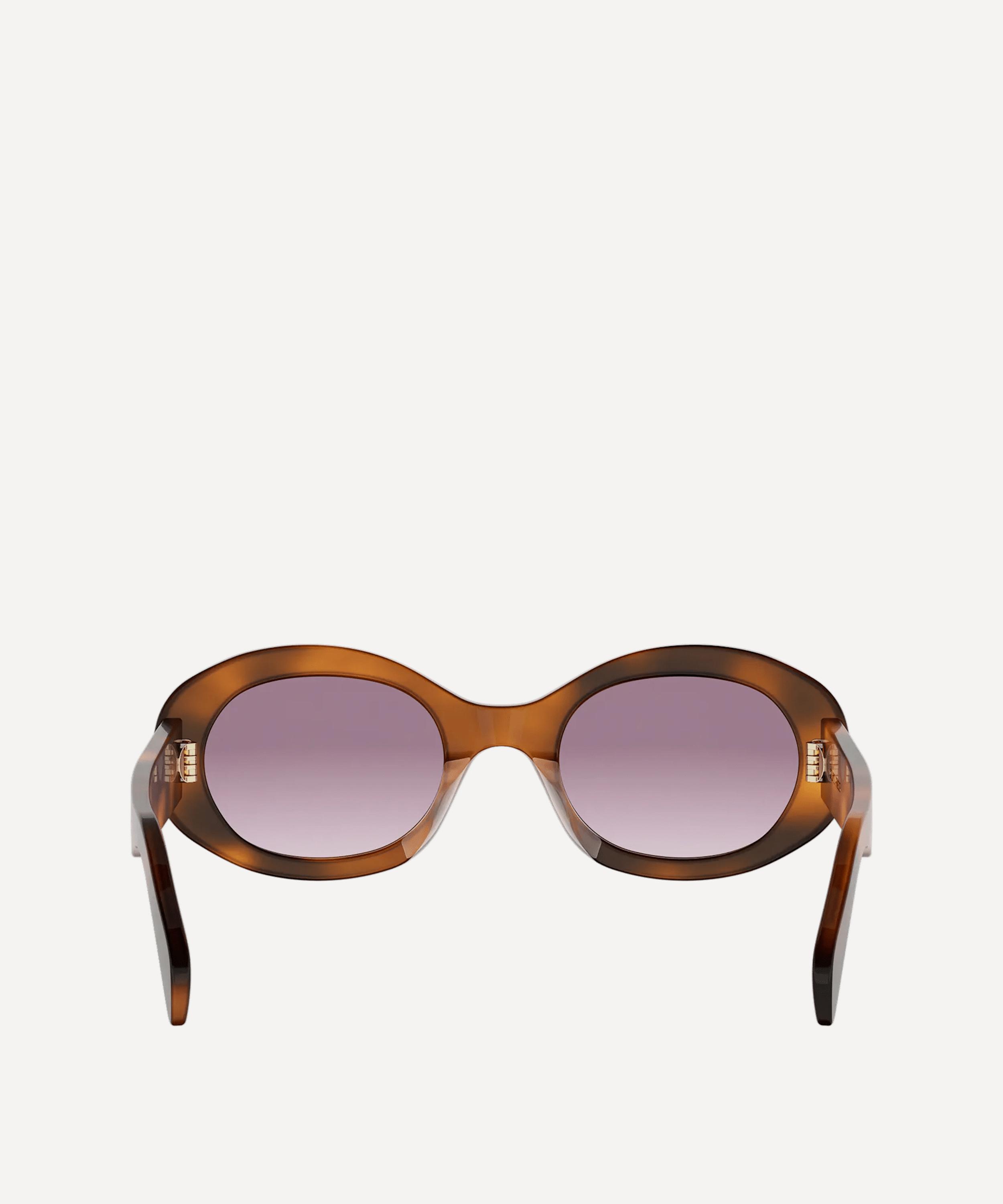 Celine - Triomphe Havana Oval Sunglasses image number 4