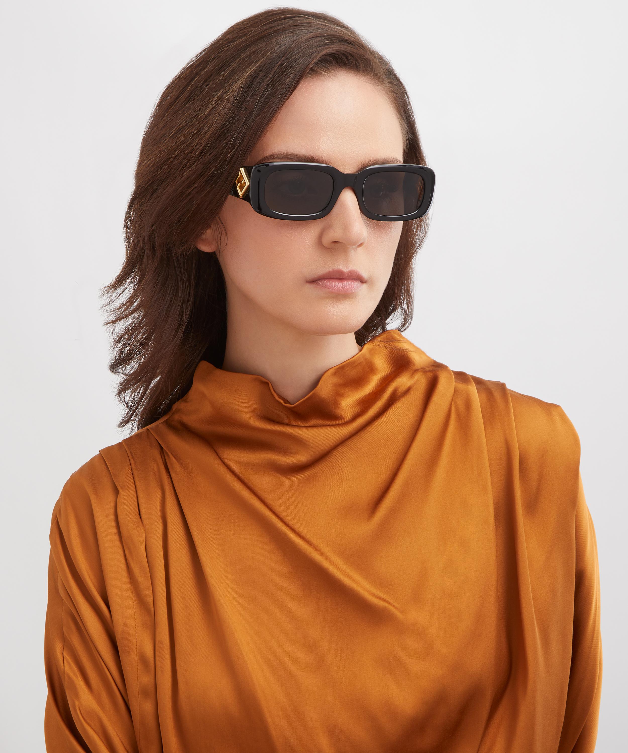 Fendi - FF Diamonds Black Rectangular Sunglasses image number 1