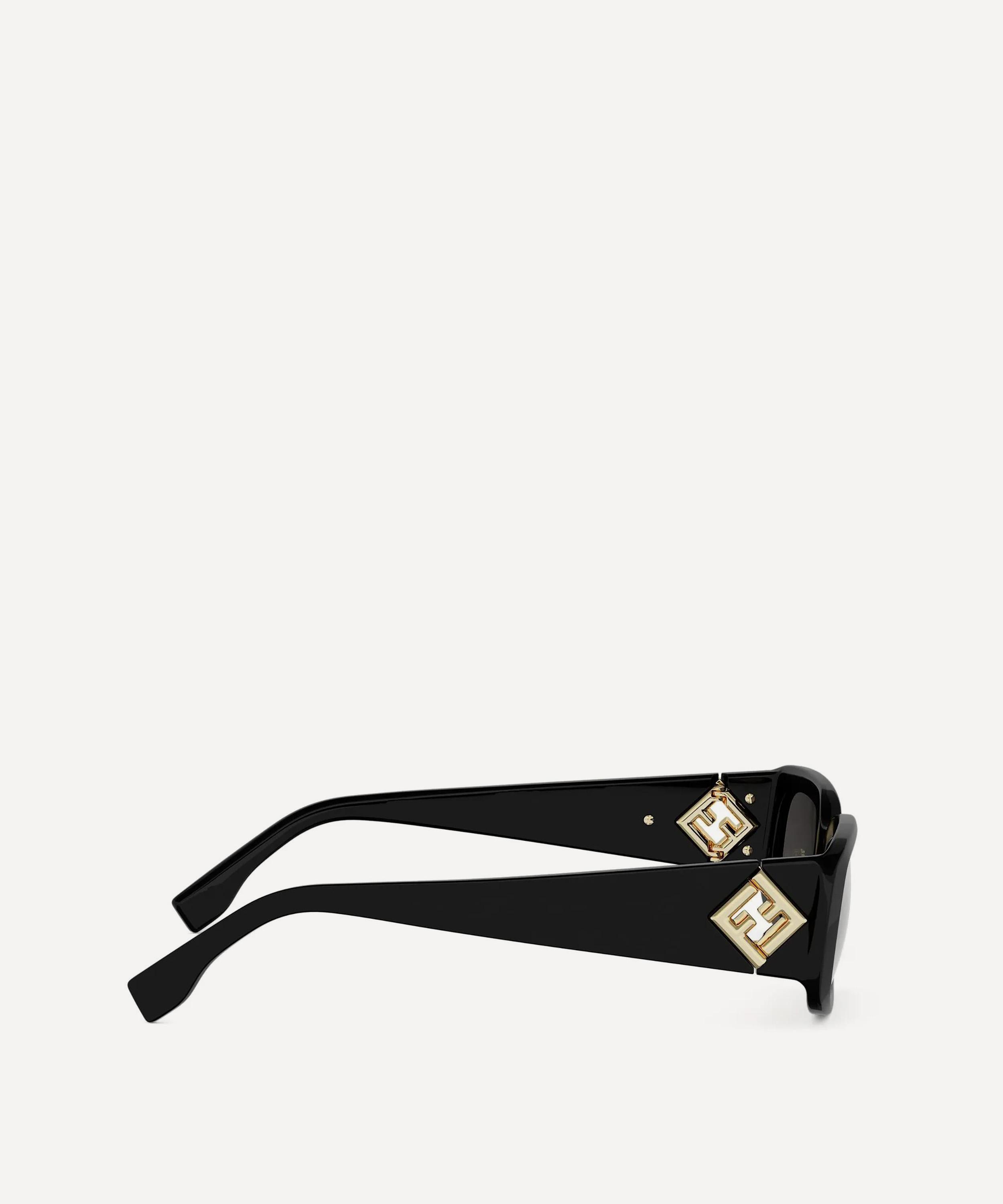 Fendi - FF Diamonds Black Rectangular Sunglasses image number 2