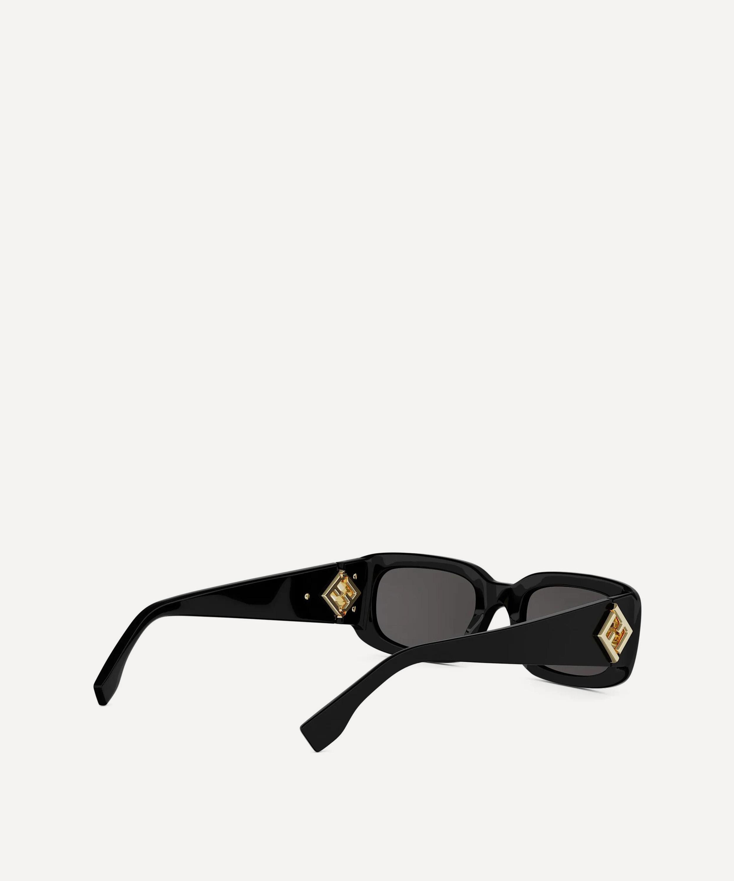 Fendi - FF Diamonds Black Rectangular Sunglasses image number 3
