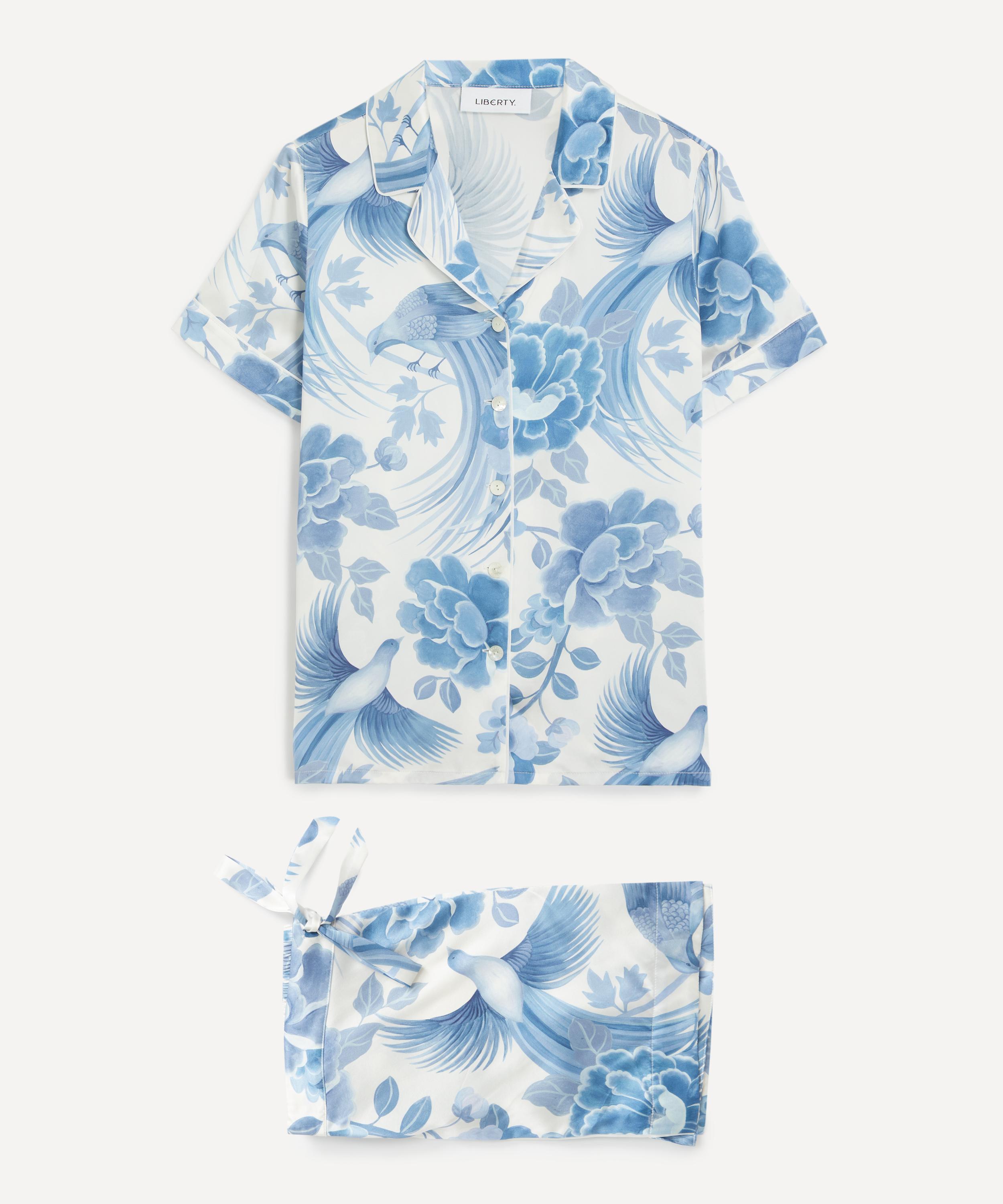 Liberty - Tropical Shawl Silk-Satin Short Pyjama Set