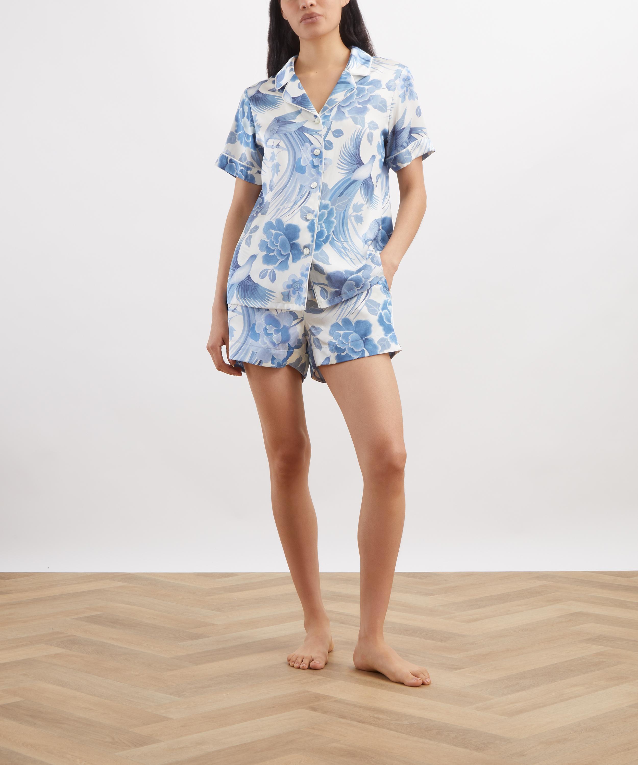 Liberty - Tropical Shawl Silk-Satin Short Pyjama Set image number 1