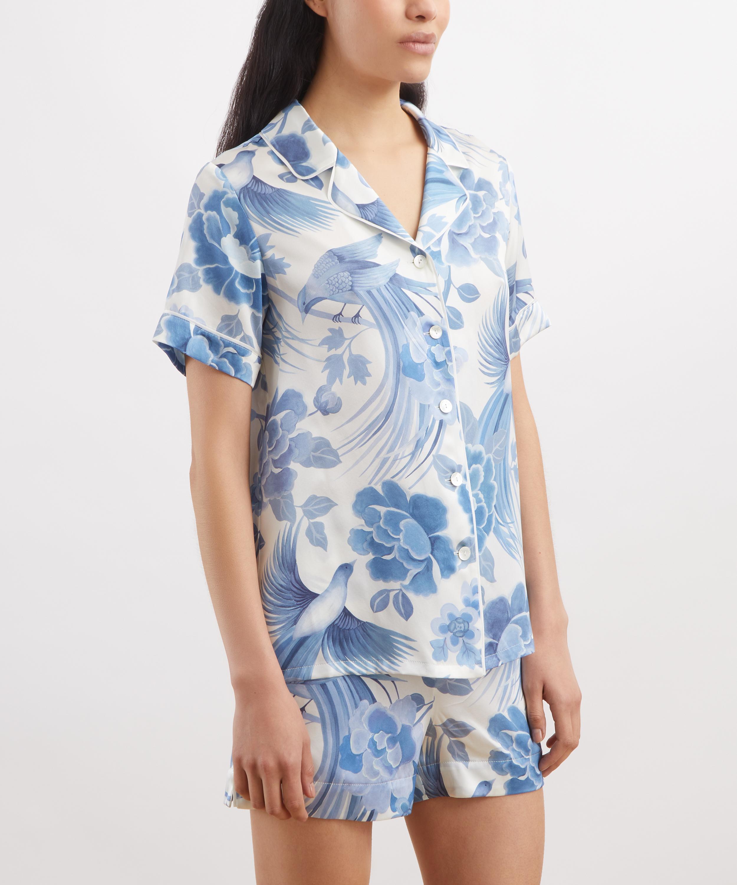 Liberty - Tropical Shawl Silk-Satin Short Pyjama Set image number 2