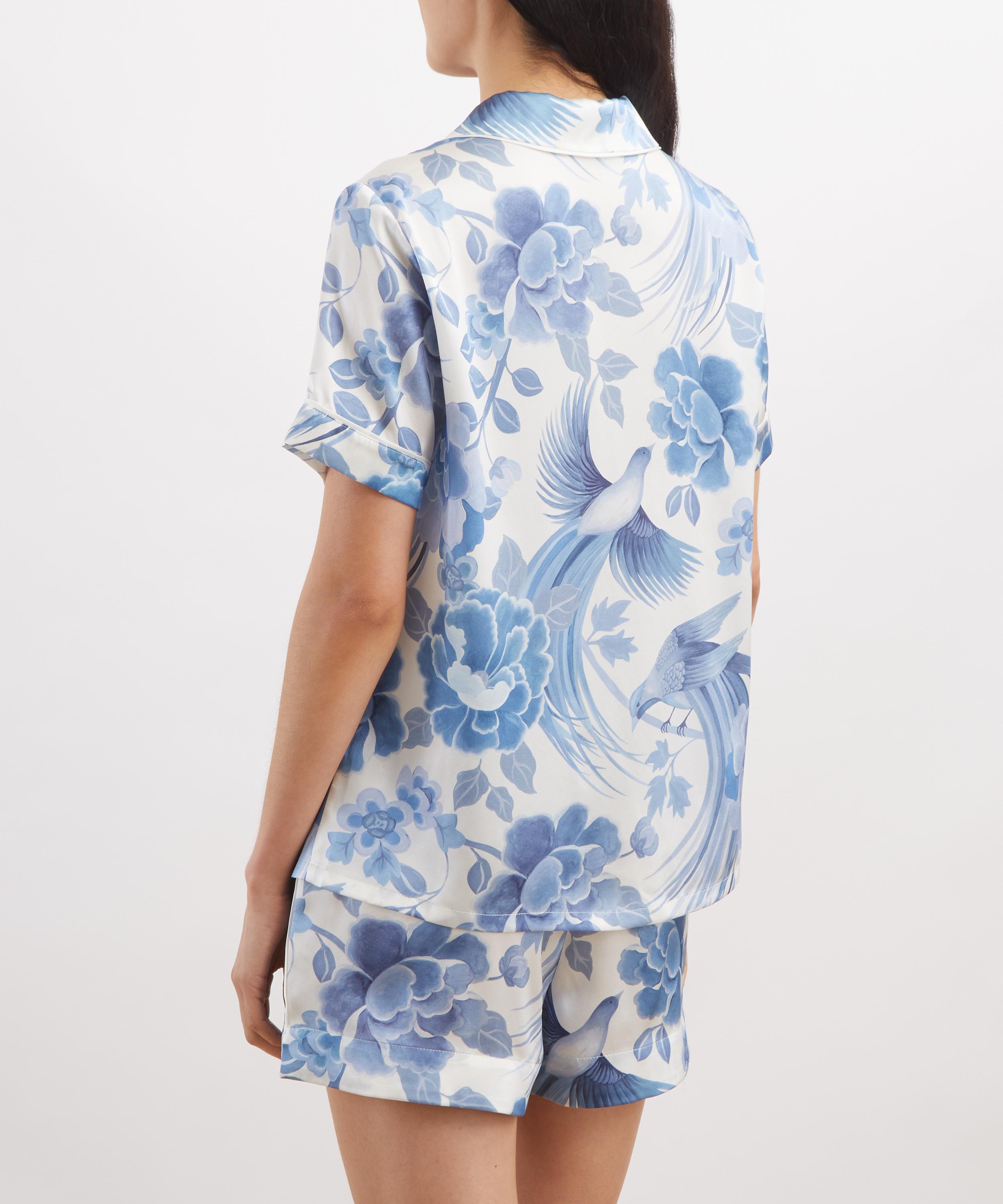 Liberty - Tropical Shawl Silk-Satin Short Pyjama Set image number 3