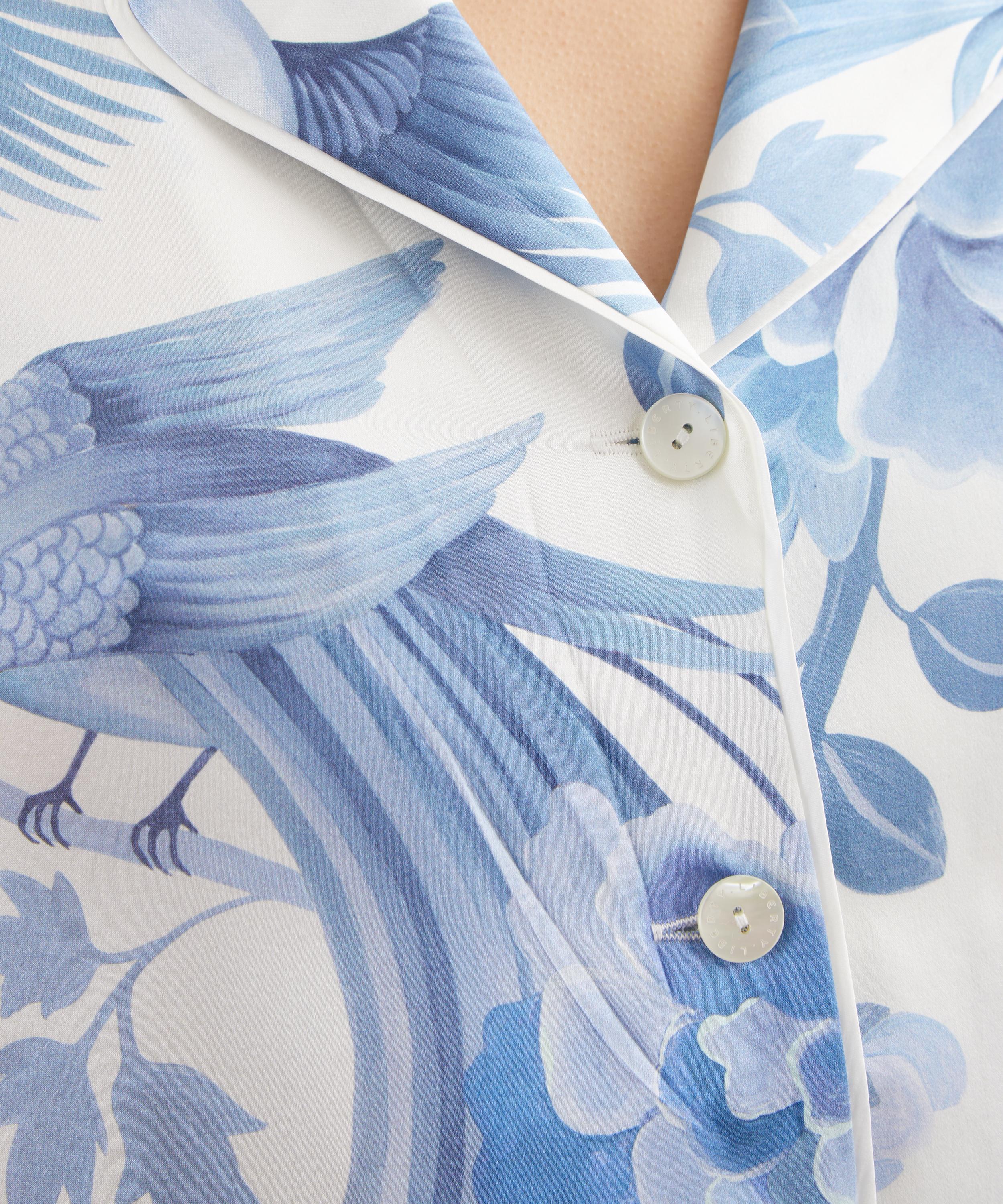 Liberty - Tropical Shawl Silk-Satin Short Pyjama Set image number 4