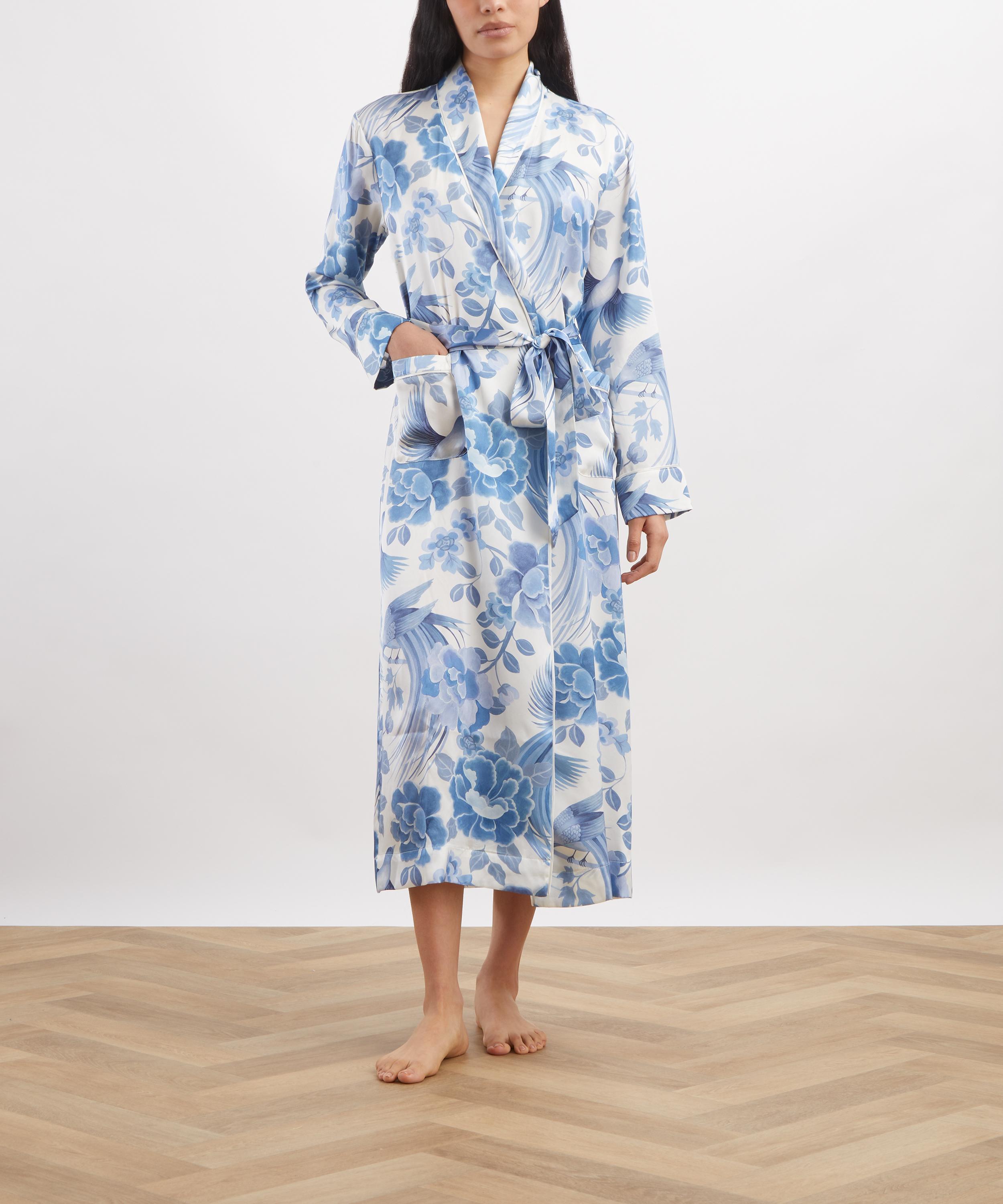 Liberty - Tropical Shawl Silk-Satin Robe&nbsp; image number 1