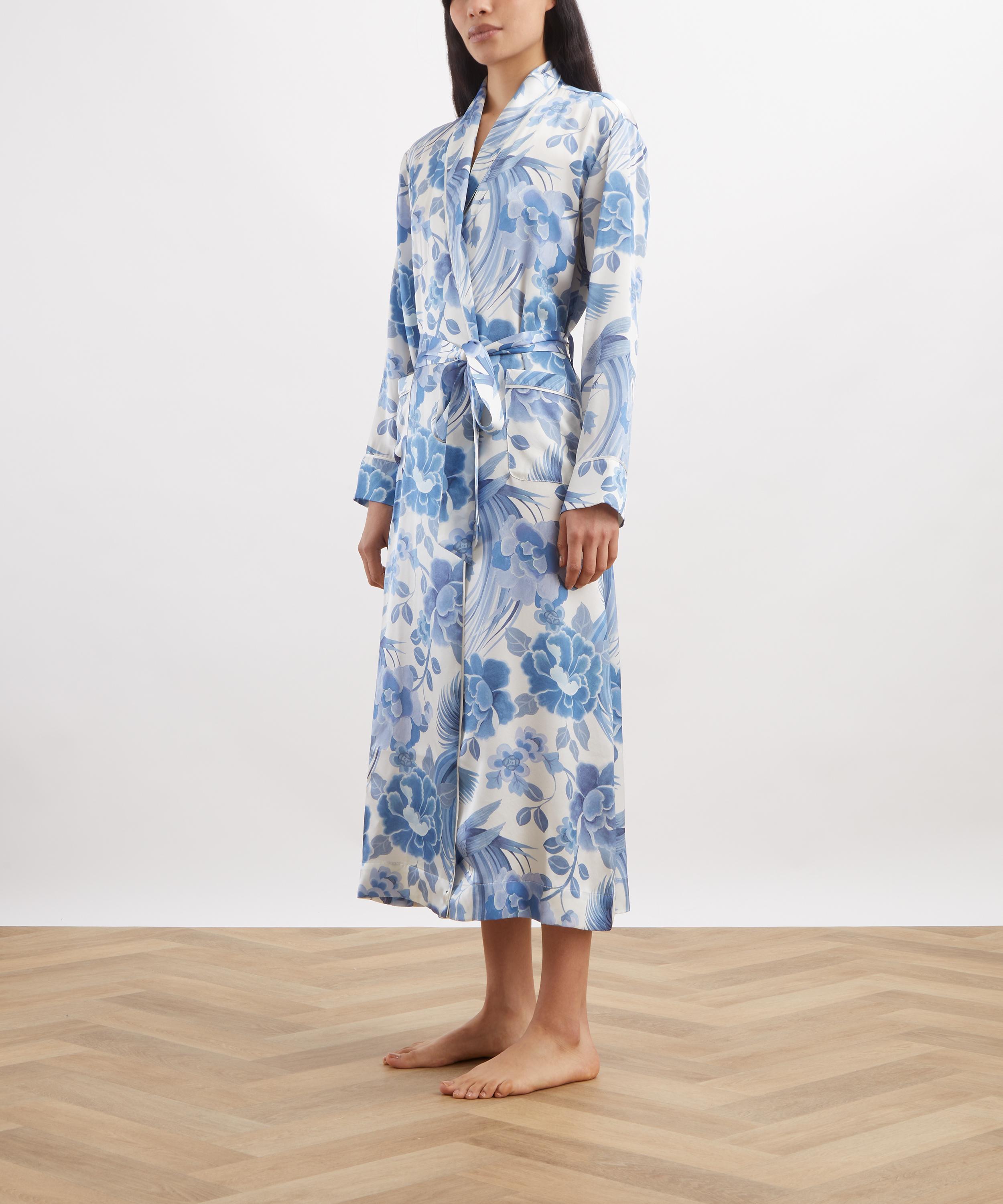 Liberty - Tropical Shawl Silk-Satin Robe&nbsp; image number 2