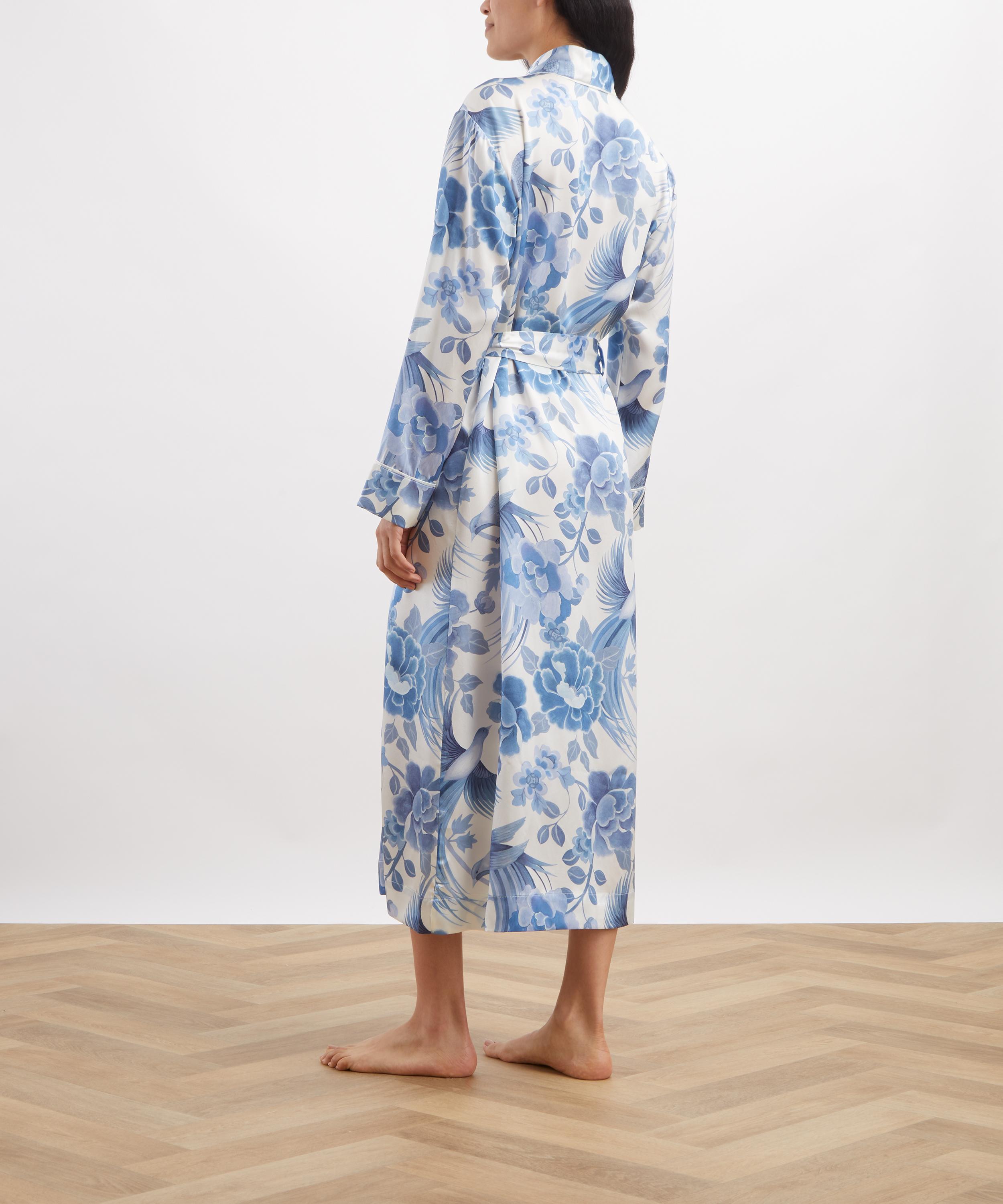 Liberty - Tropical Shawl Silk-Satin Robe&nbsp; image number 3