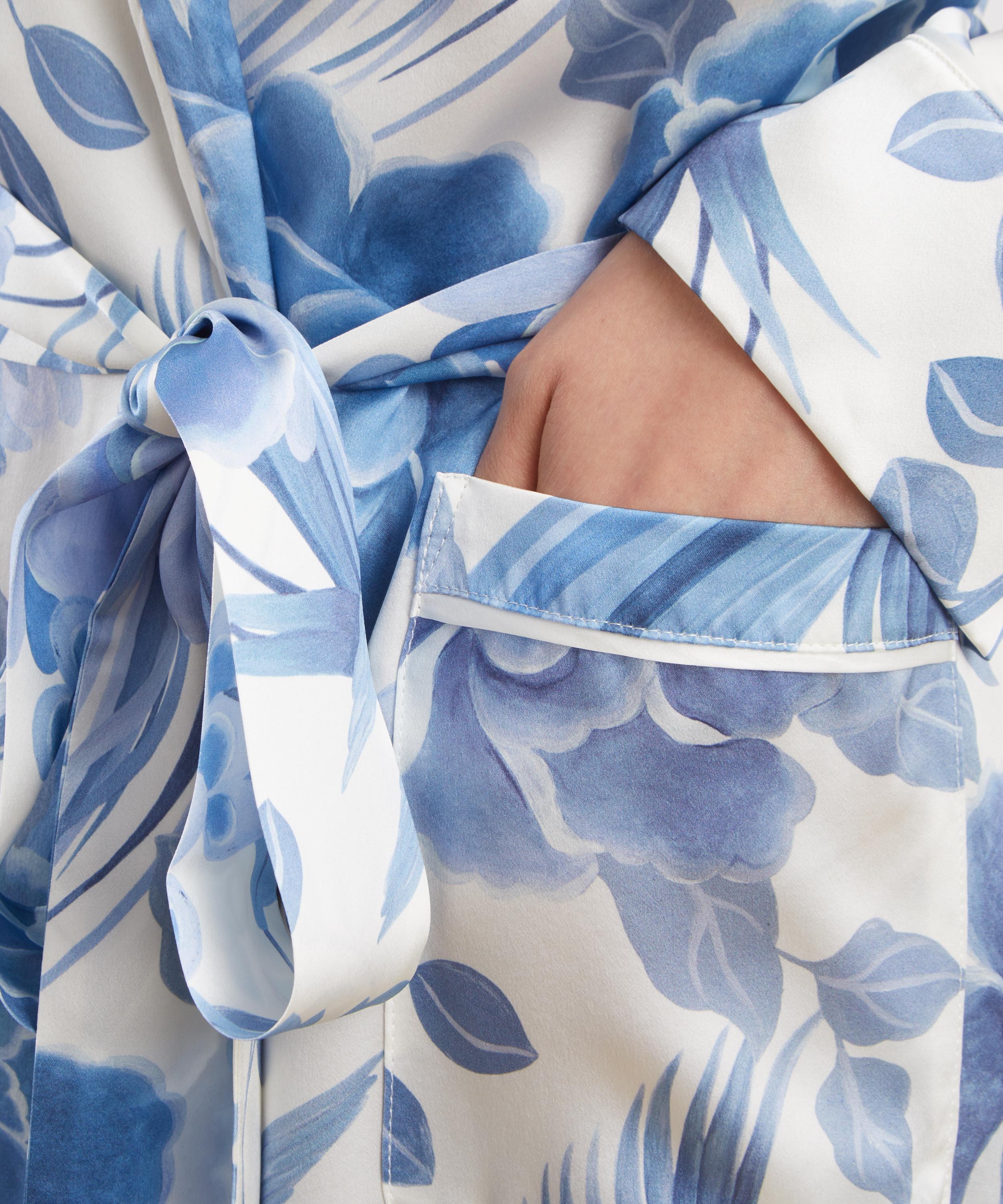 Liberty - Tropical Shawl Silk-Satin Robe&nbsp; image number 4