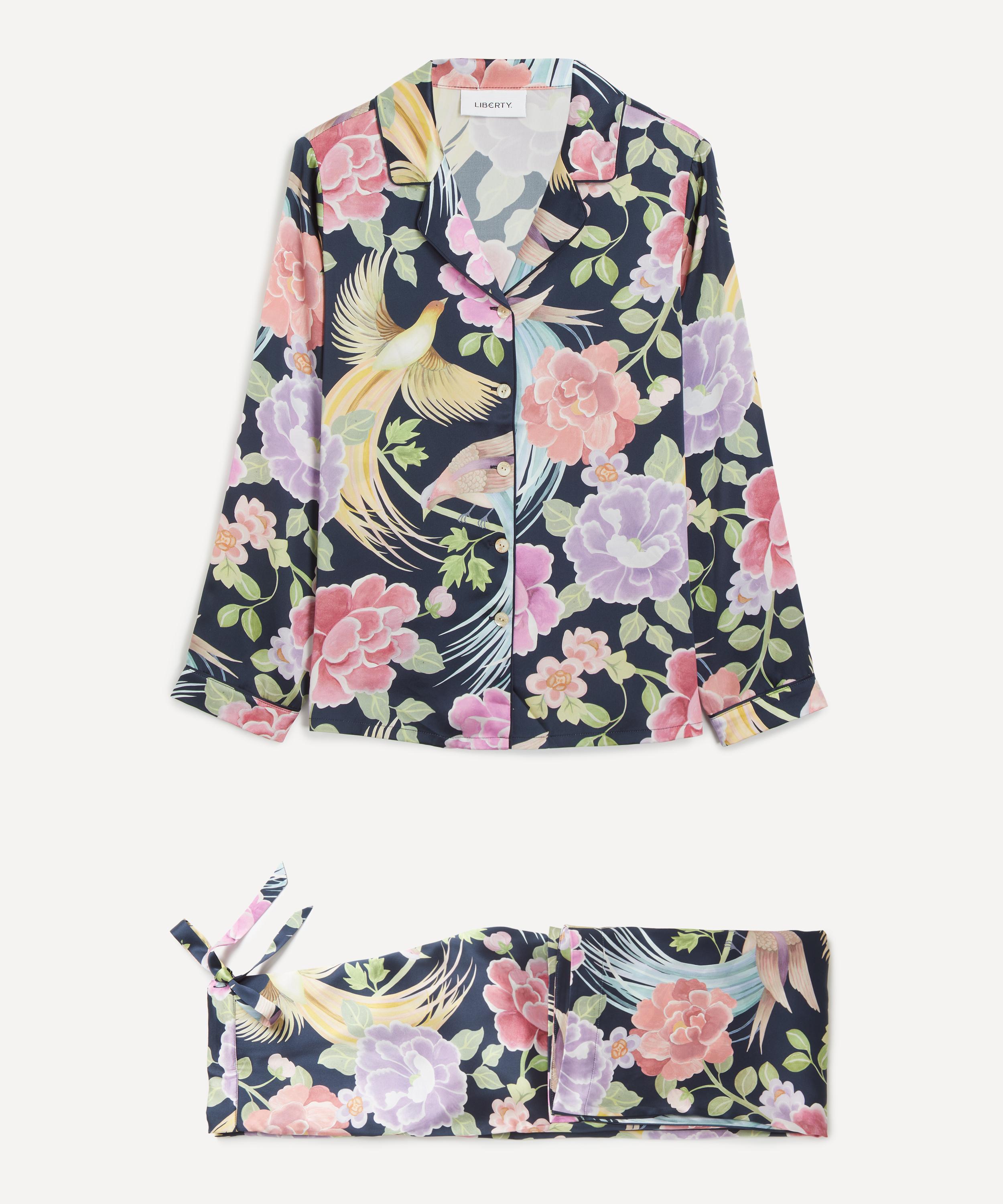 Liberty - Tropical Shawl Silk-Satin Pyjama Set