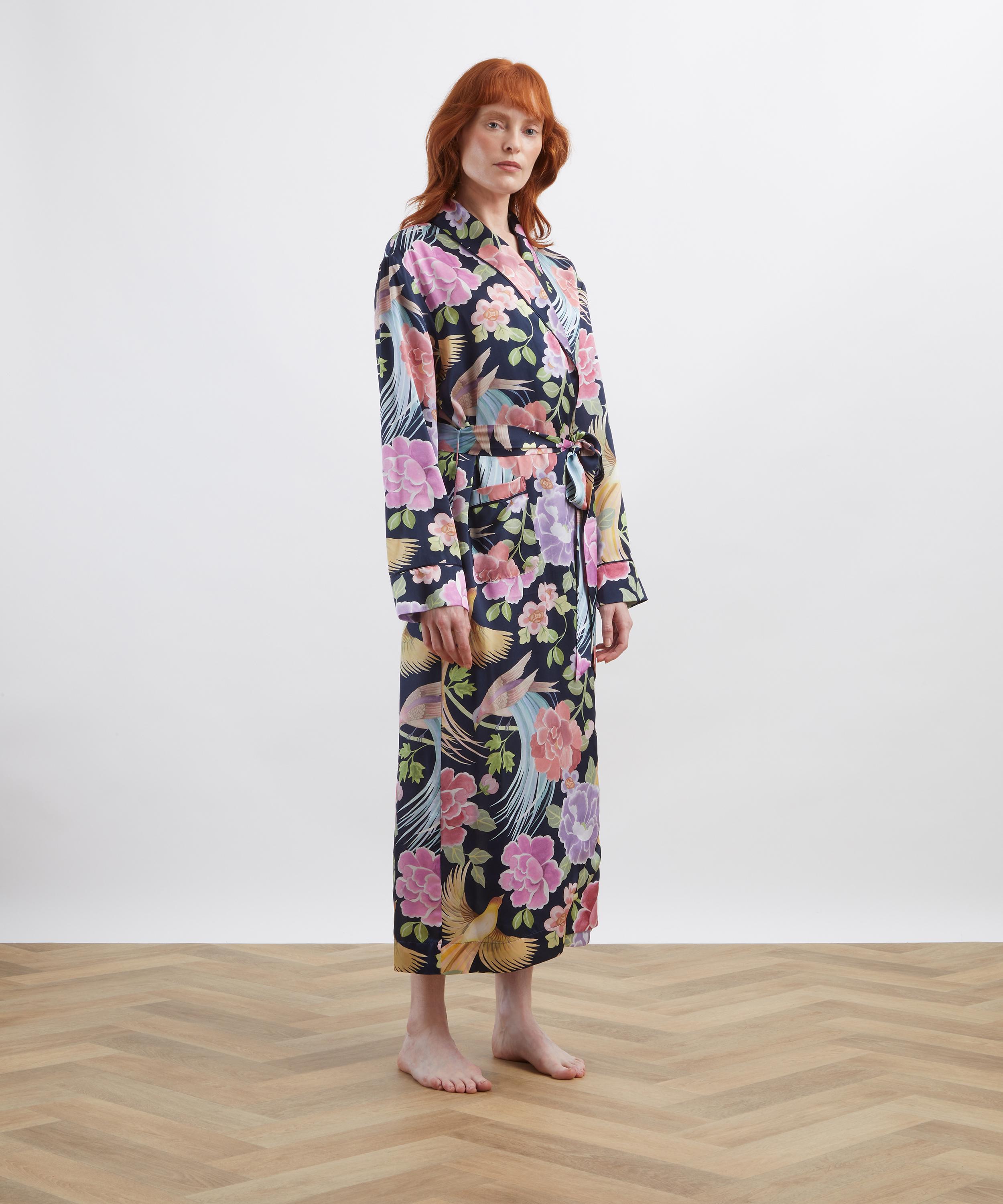 Liberty - Tropical Shawl Silk-Satin Robe&nbsp; image number 2