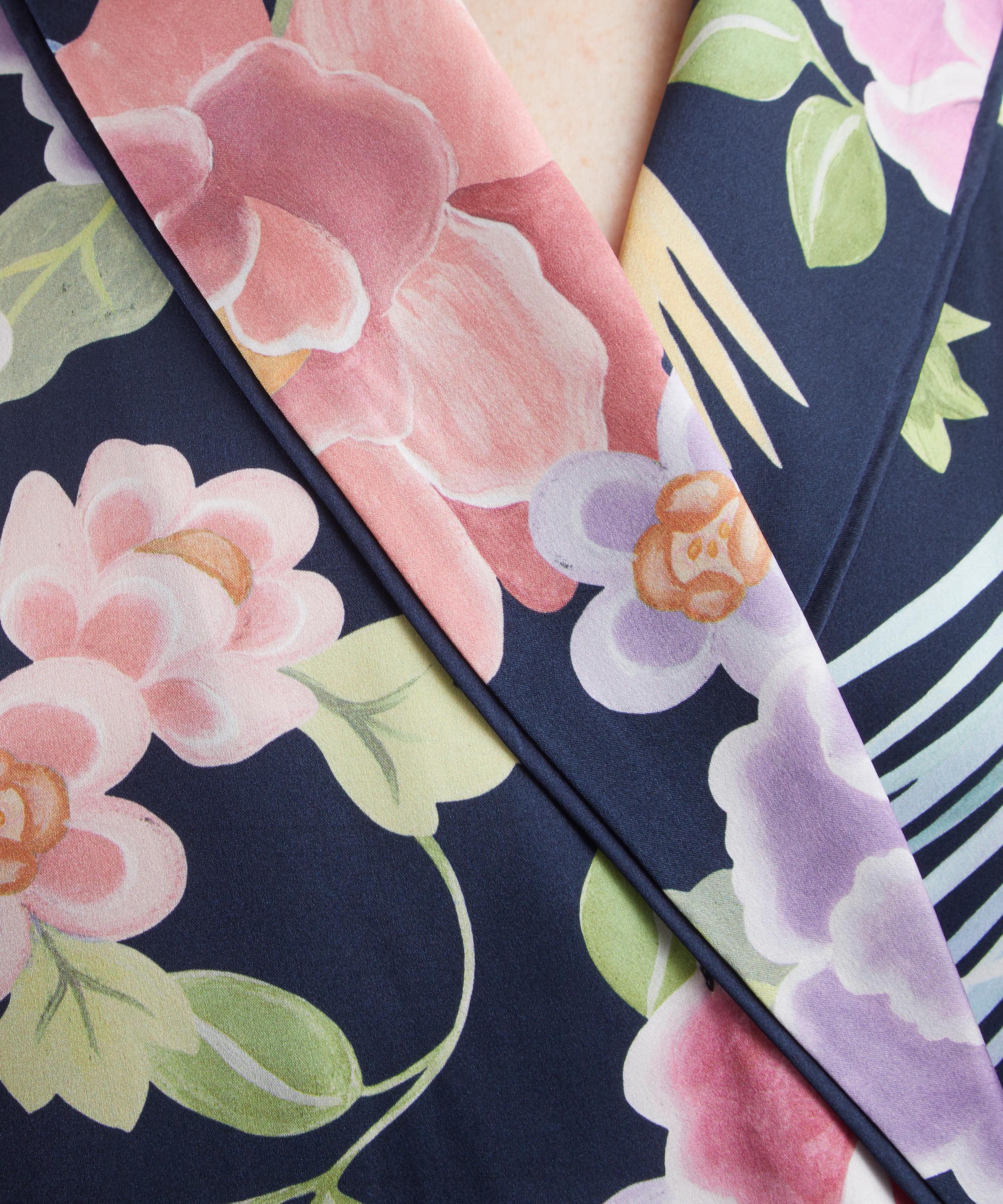 Liberty - Tropical Shawl Silk-Satin Robe&nbsp; image number 4