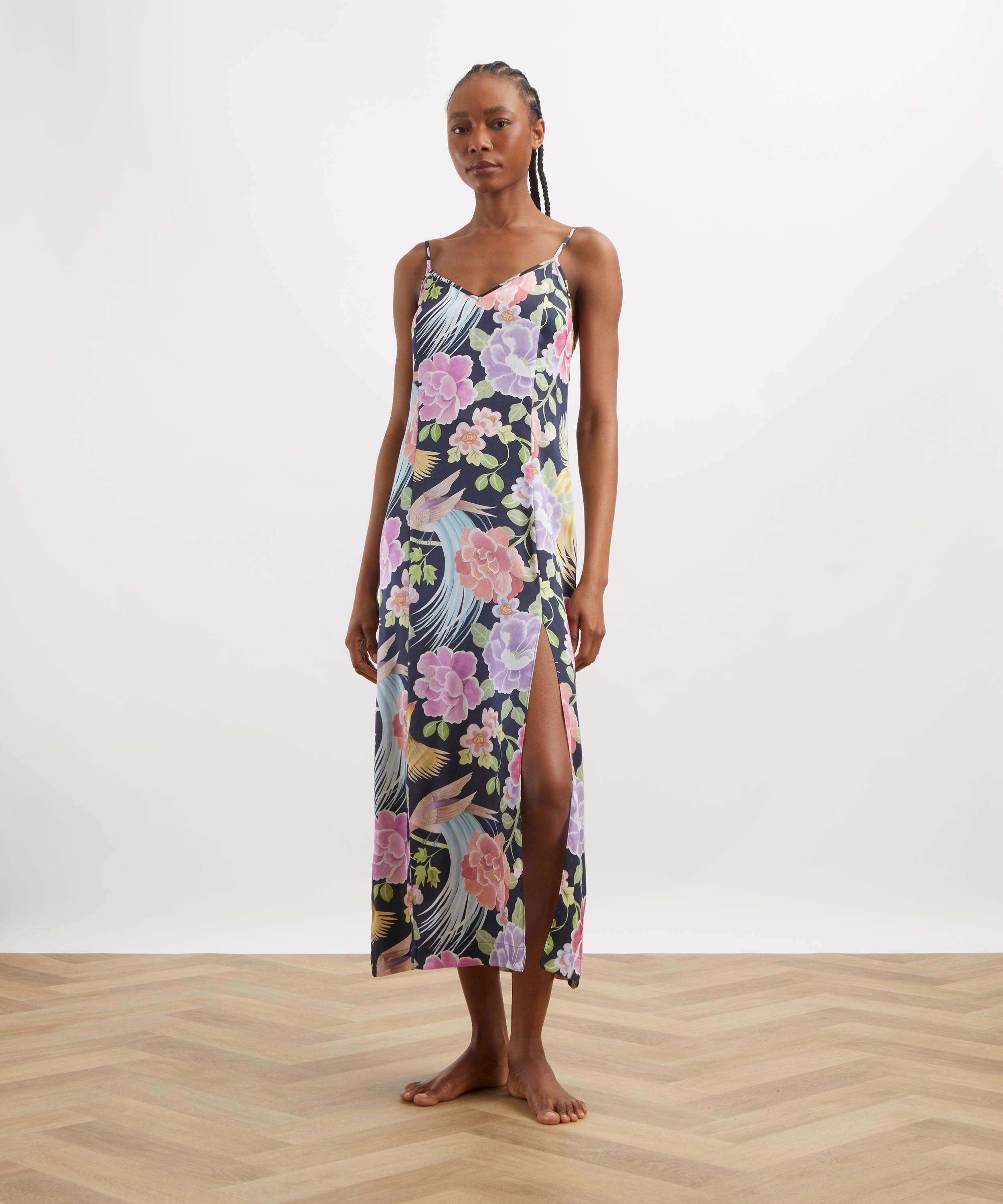 Liberty - Tropical Shawl Silk-Satin Chemise image number 1