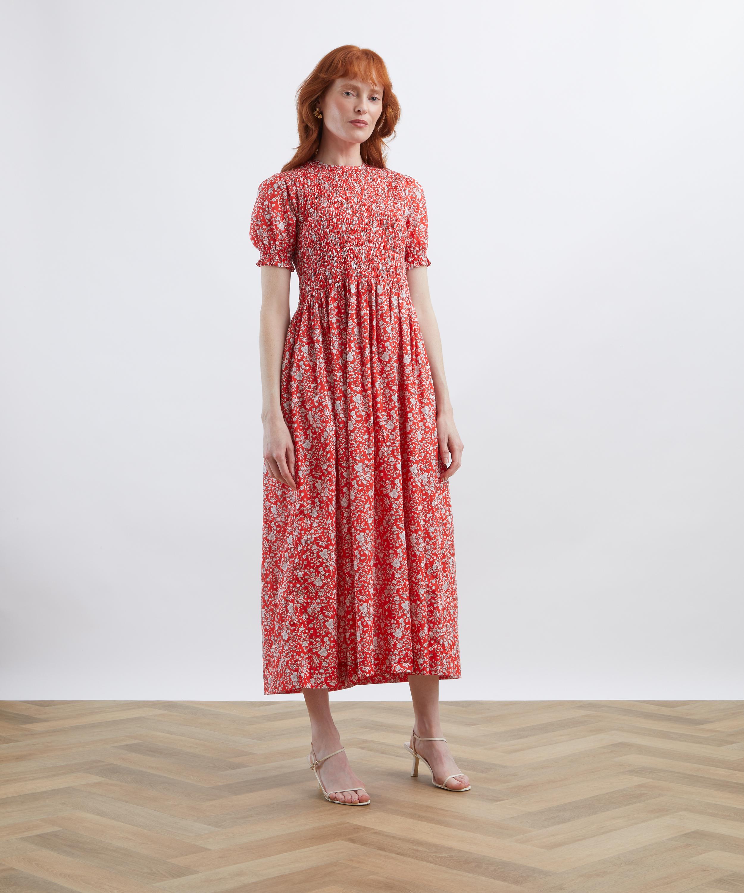 Liberty - Summer Blooms Short-Sleeve Smock Dress image number 2