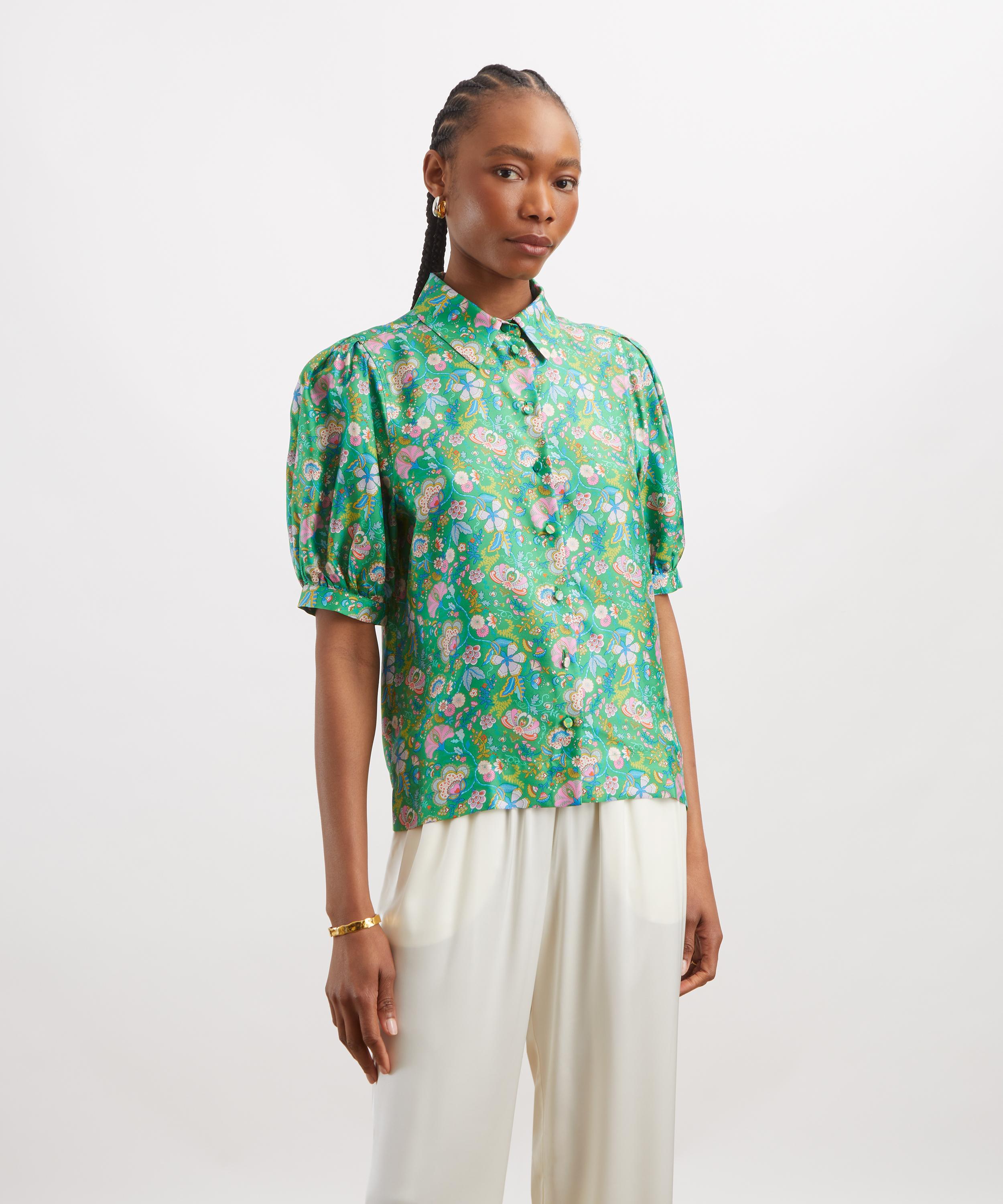 Liberty - Mabelle Hall Silk Puff-Sleeve Shirt&nbsp; image number 2